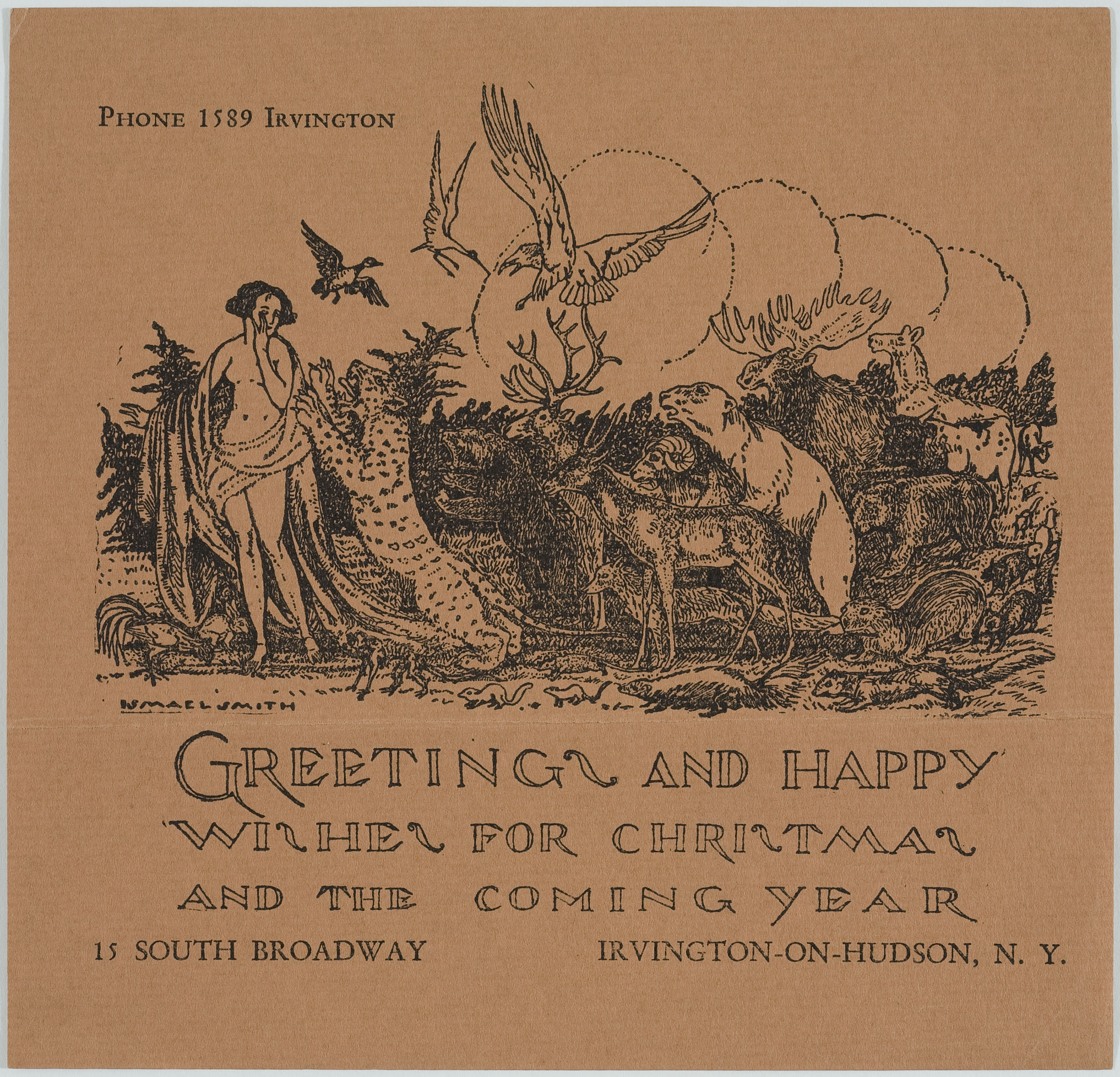 image for: Ismael Smith - Greeting and happy wishes for Christmas and the coming year - Cap a 1941