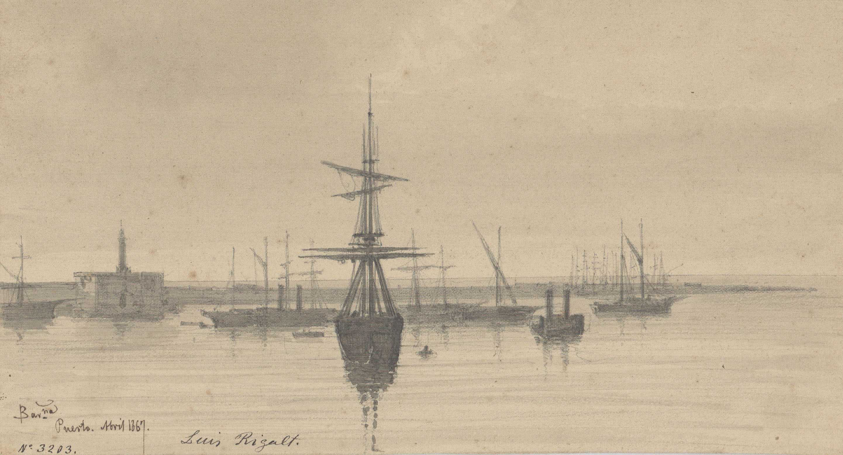 image for: Lluís Rigalt - Barcelona. Puerto - Abril de 1867