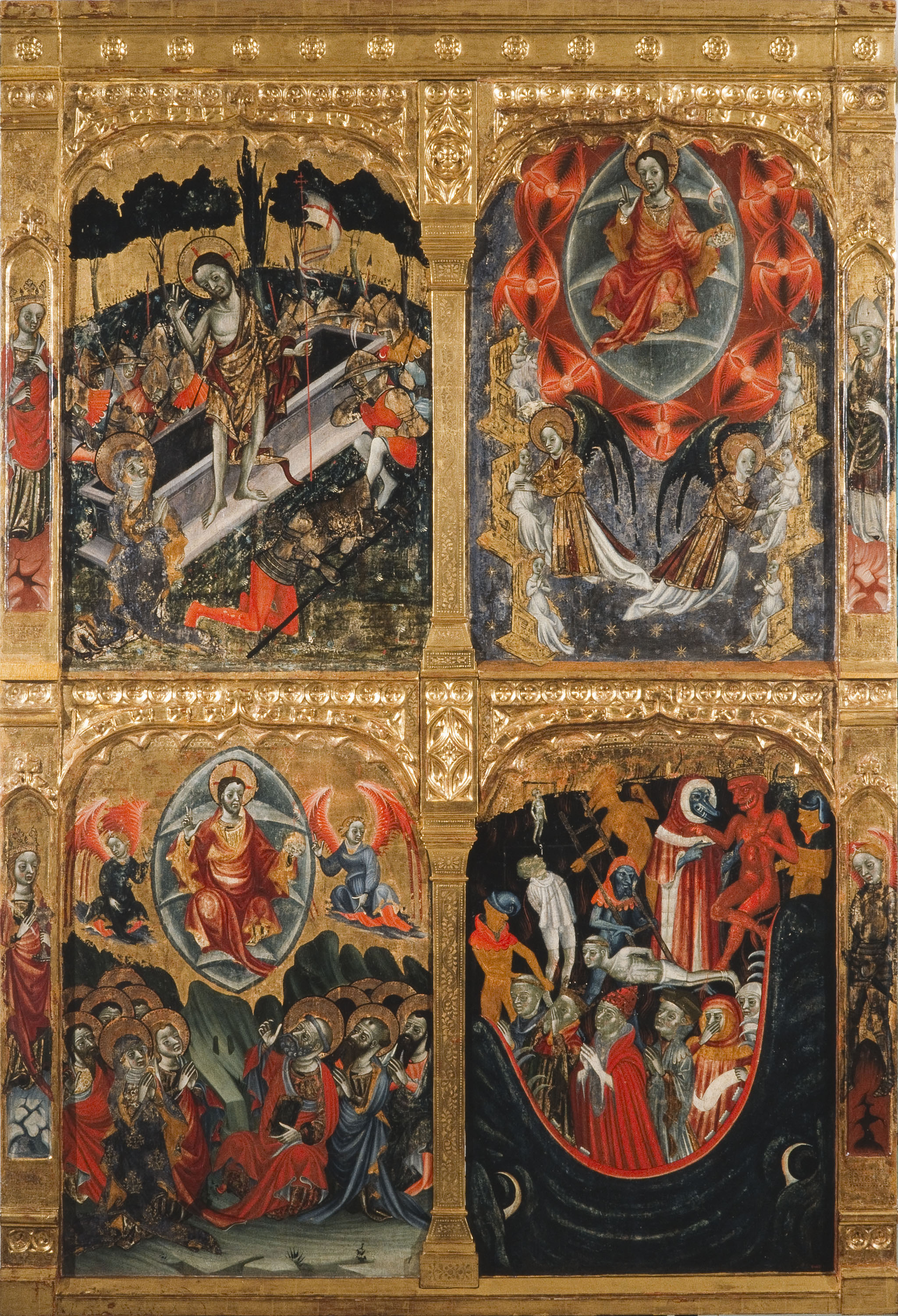 image for: Mestre d'Albocàsser - Resurrecció. Ascensió, Elegits a la Glòria. Condemnats a l'Infern - Incis del segle XV