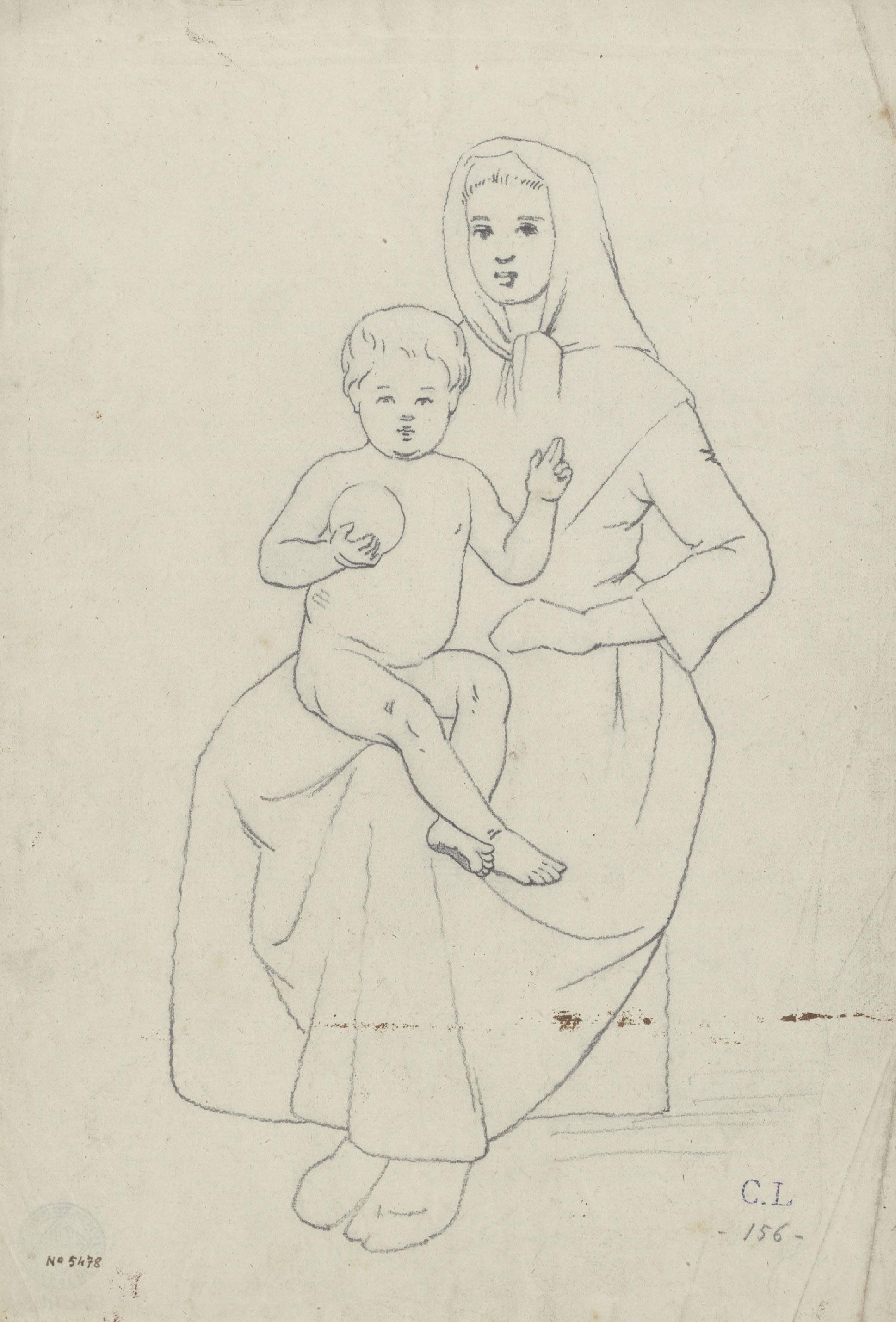 image for: Claudi Lorenzale - Mare de Déu amb el Nen (anvers) / Mare de Déu amb el Nen (revers) - Cap a 1850-1870