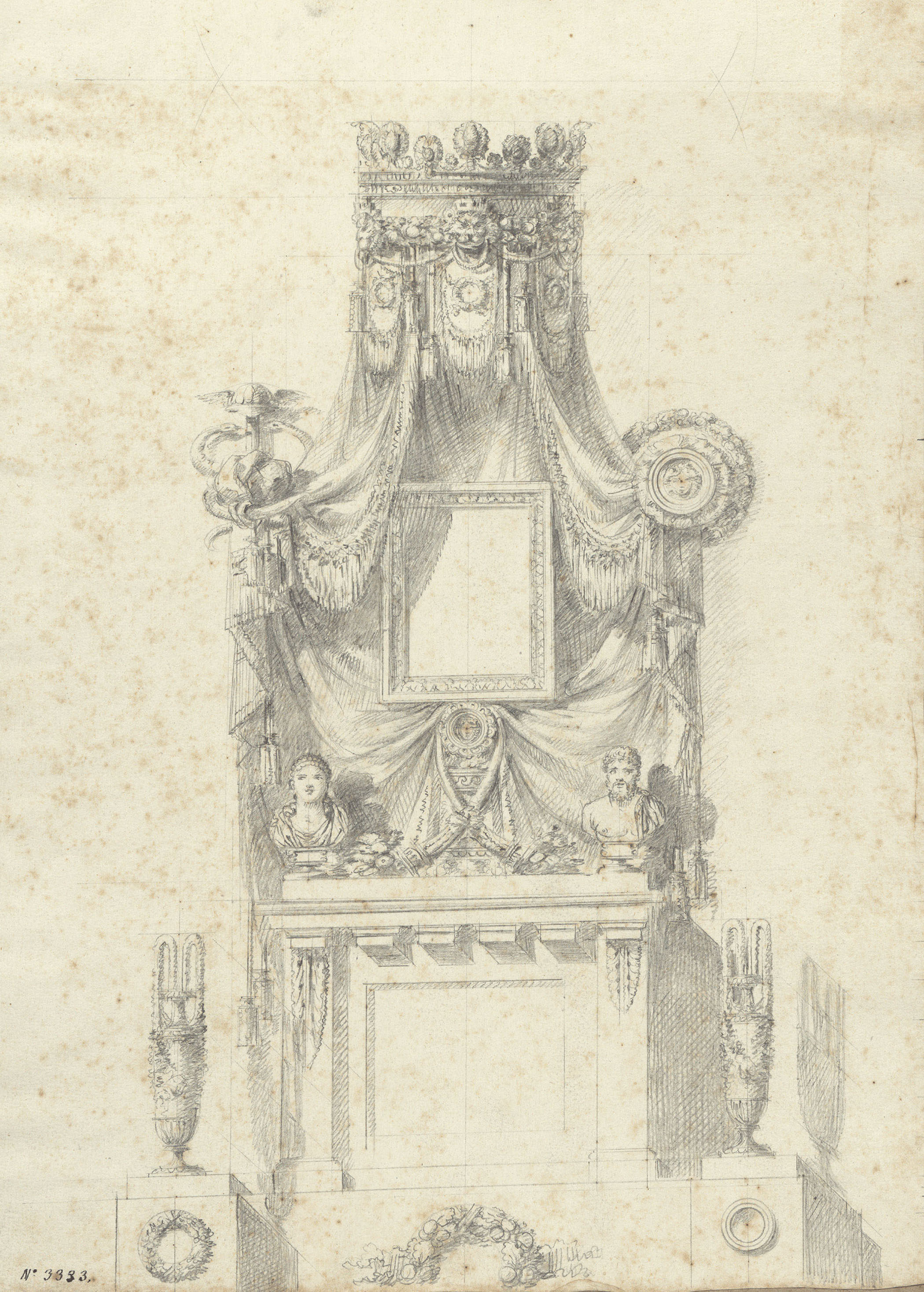 image for: Pau Rigalt - Projecte de decoració. Ximeneia [?] - Cap a 1820-1830