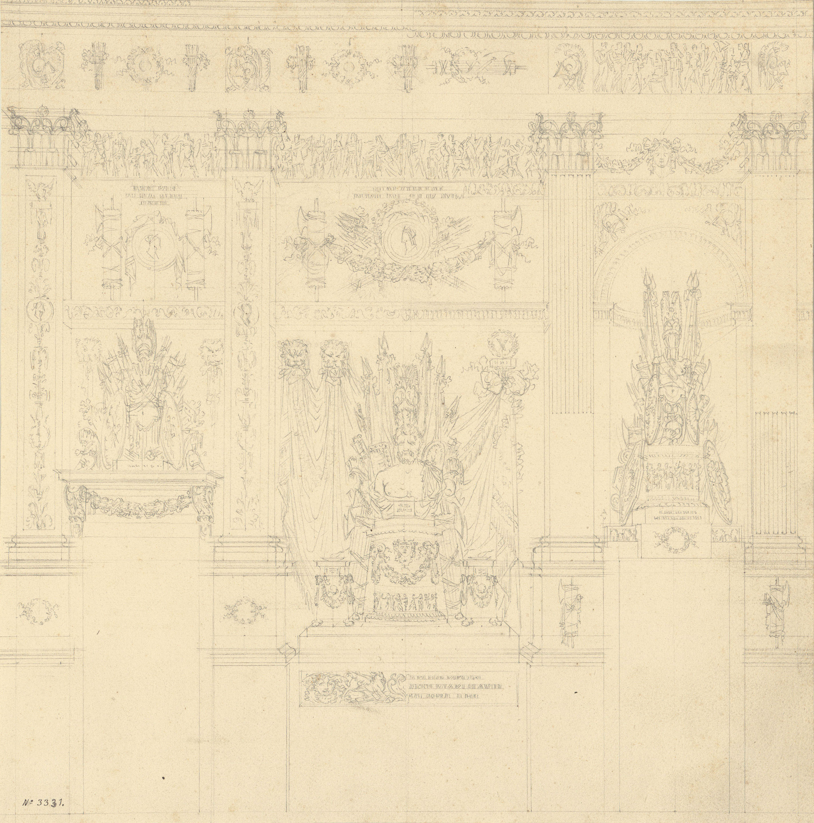 image for: Pau Rigalt - Projecte de decoració per a un saló de la Llotja - Cap a 1820-1830