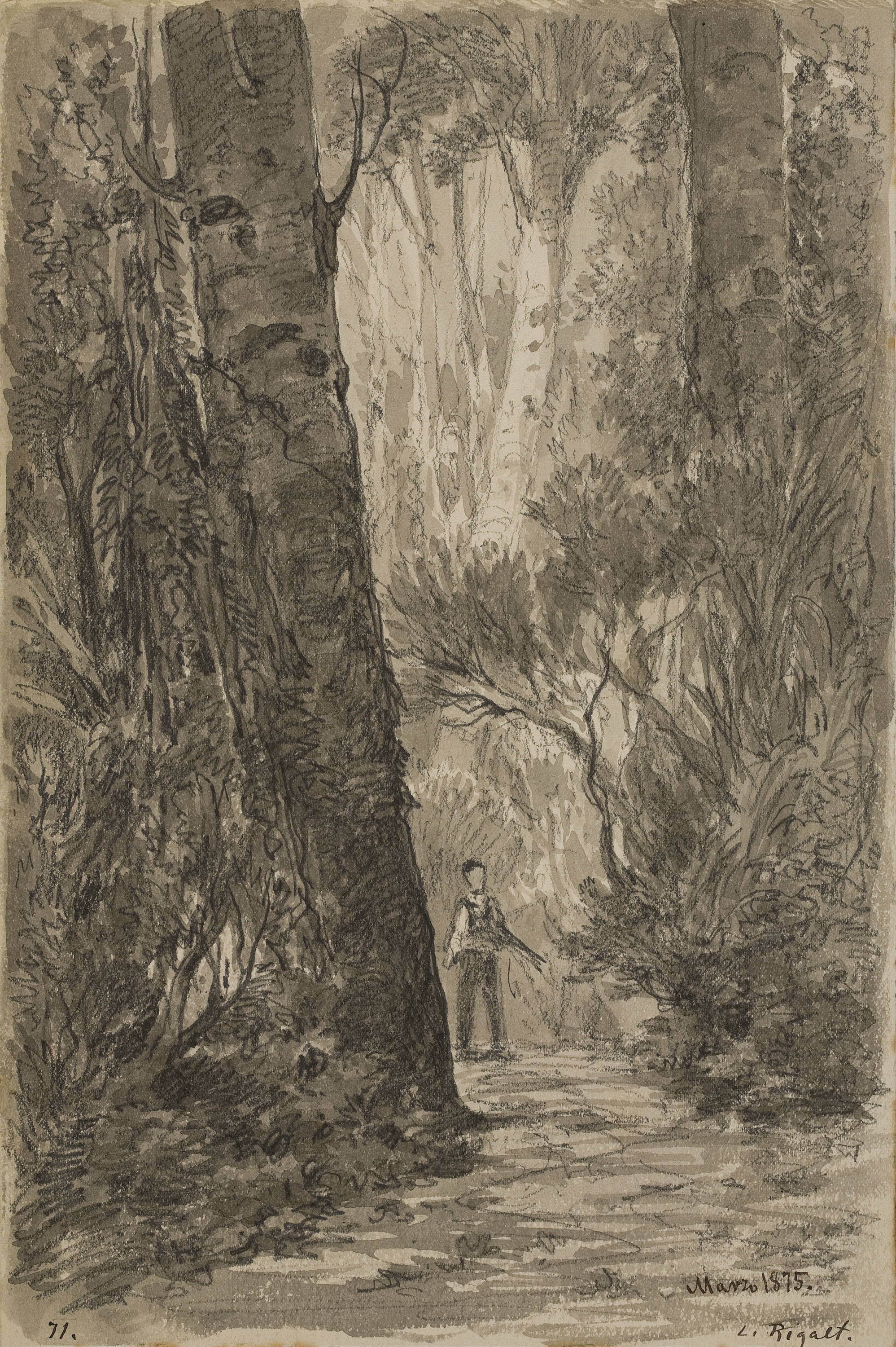 image for: Lluís Rigalt - Bosc amb figura - Març de 1875