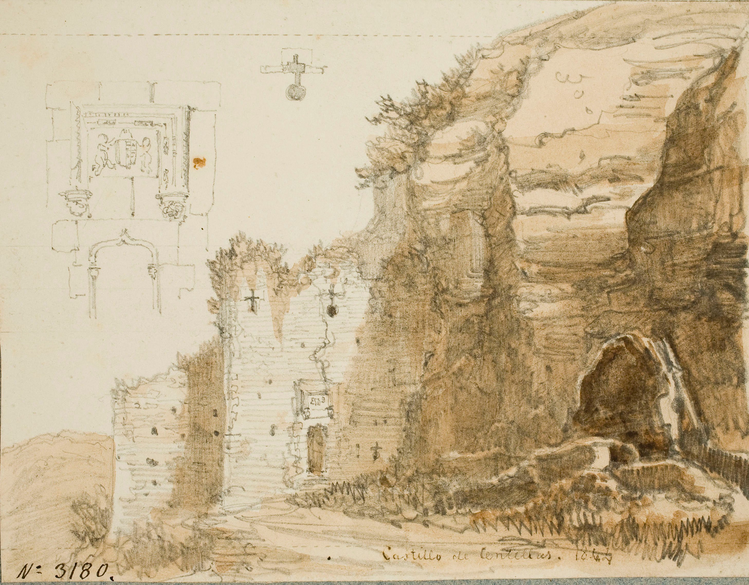 image for: Lluís Rigalt - Castell de Centelles - 1844