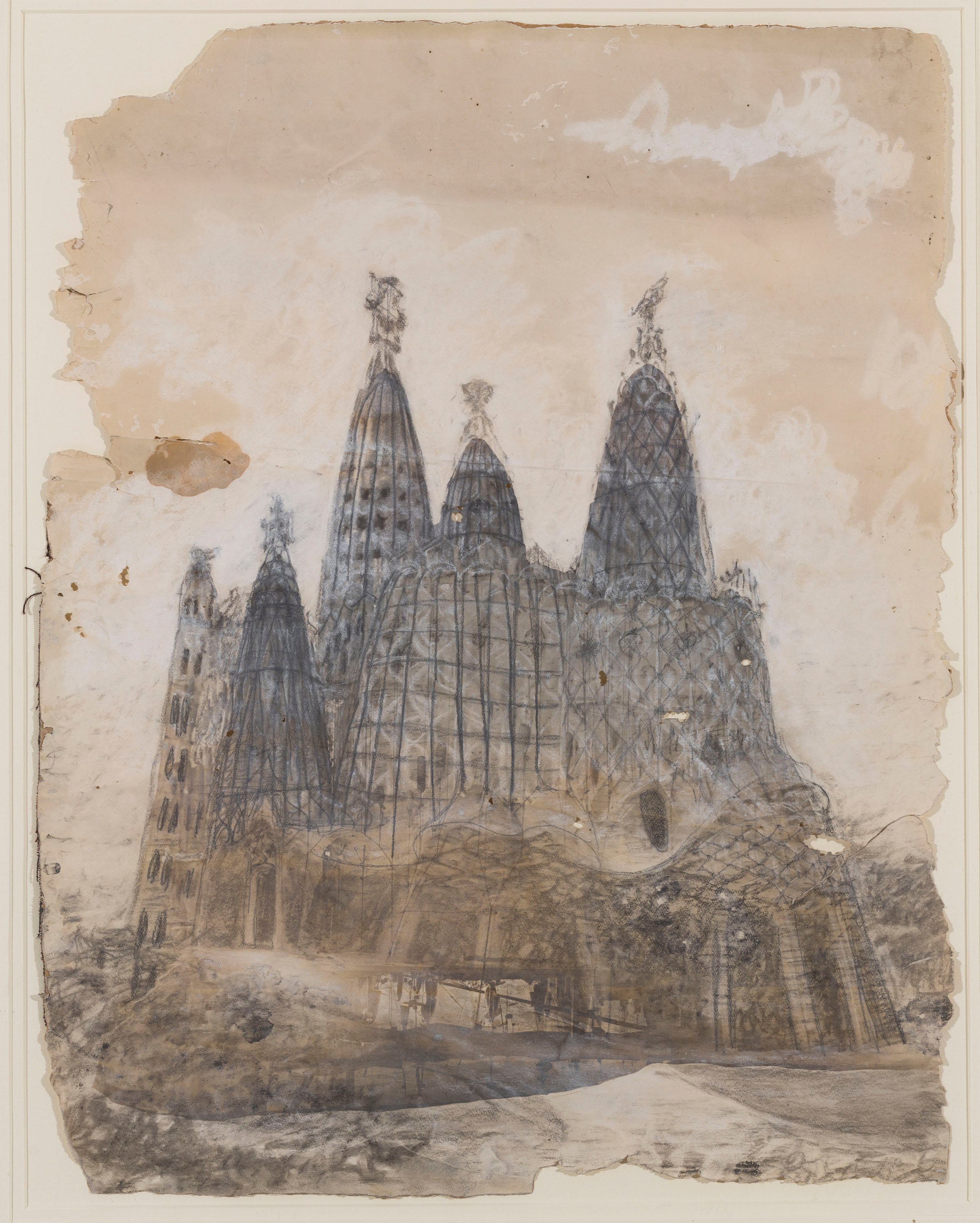 image for: Antoni Gaudí - Vista exterior de l'església de la Colònia Güell - Cap a 1908-1910