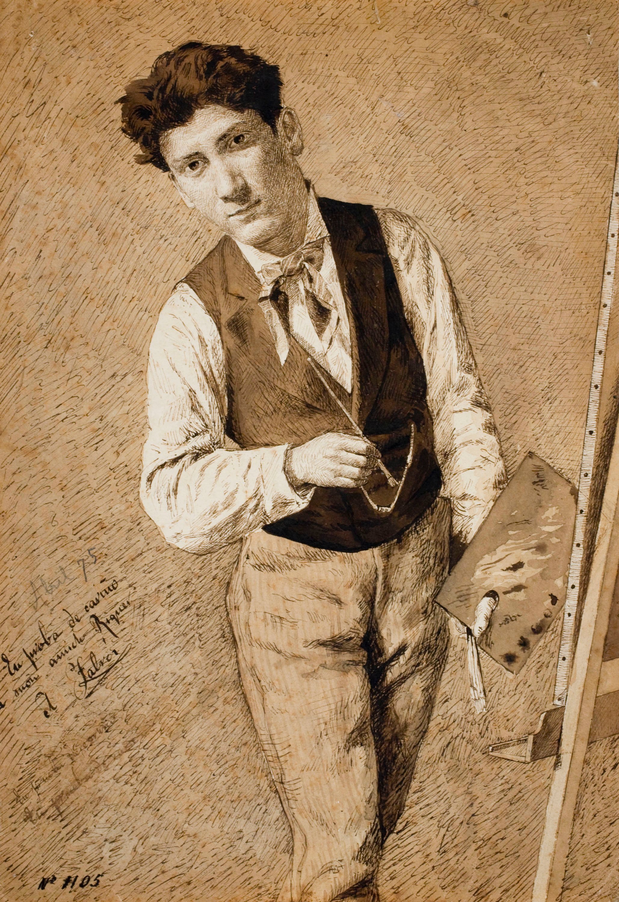 image for: Antoni Fabrés - Retrat d'Alexandre de Riquer - 1875