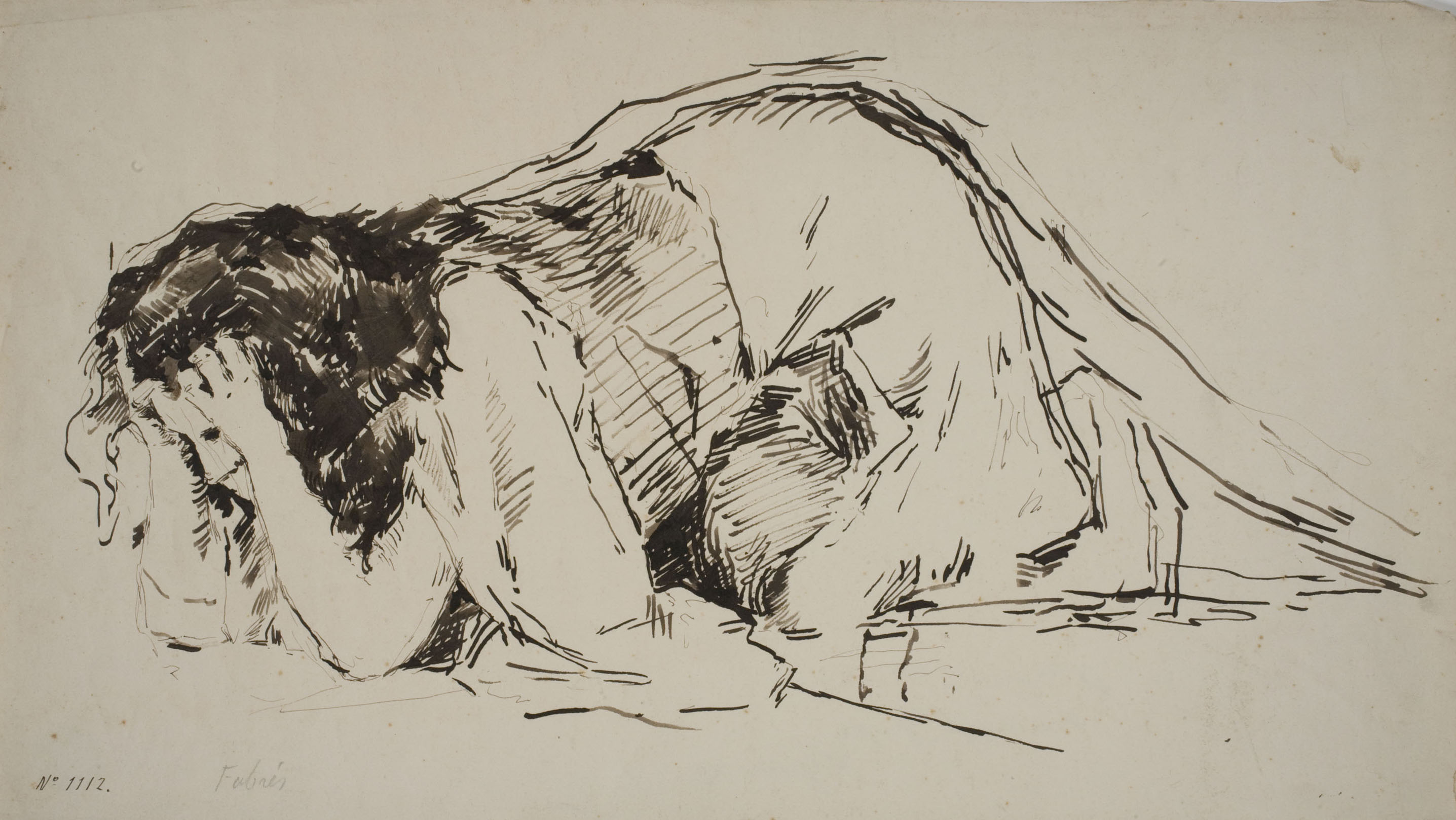 image for: Antoni Fabrés - Estudi per al quadre «La farsa dels ploraires» - Cap a 1877