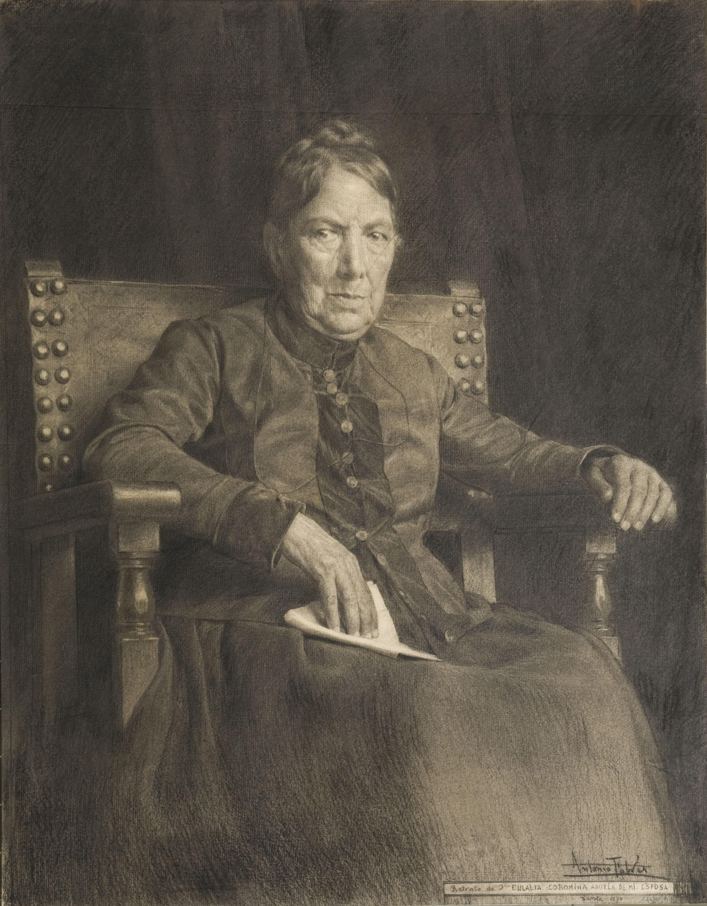 Antoni Fabrés - Retrat d'Eulàlia Coromina, àvia de l'esposa de l'artista - 1890 image for: Antoni Fabrés - Retrat d'Eulàlia Coromina, àvia de l'esposa de l'artista - 1890