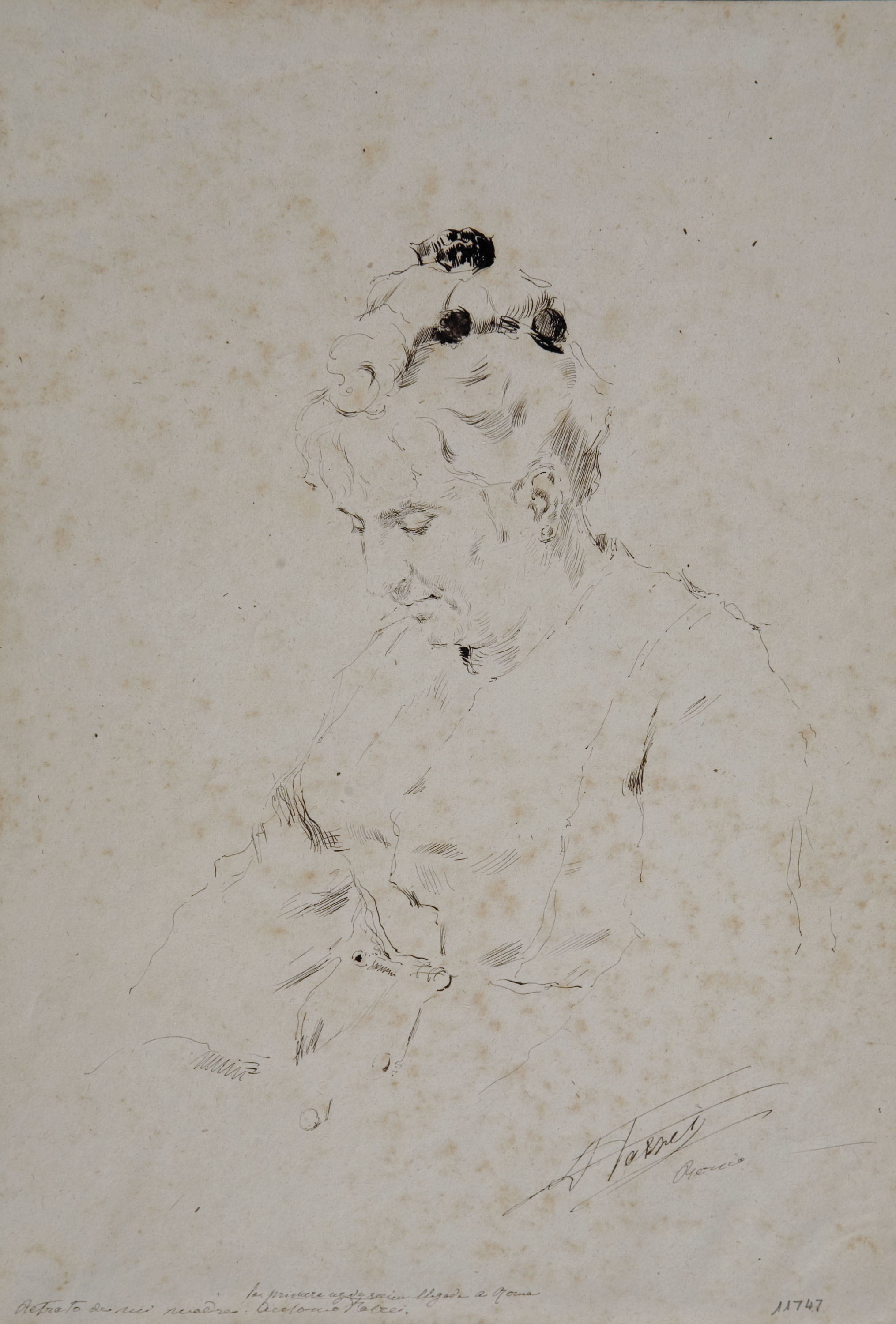 Antoni Fabrés - Retrat de Magina Costa, mare de l'artista - 1875 image for: Antoni Fabrés - Retrat de Magina Costa, mare de l'artista - 1875