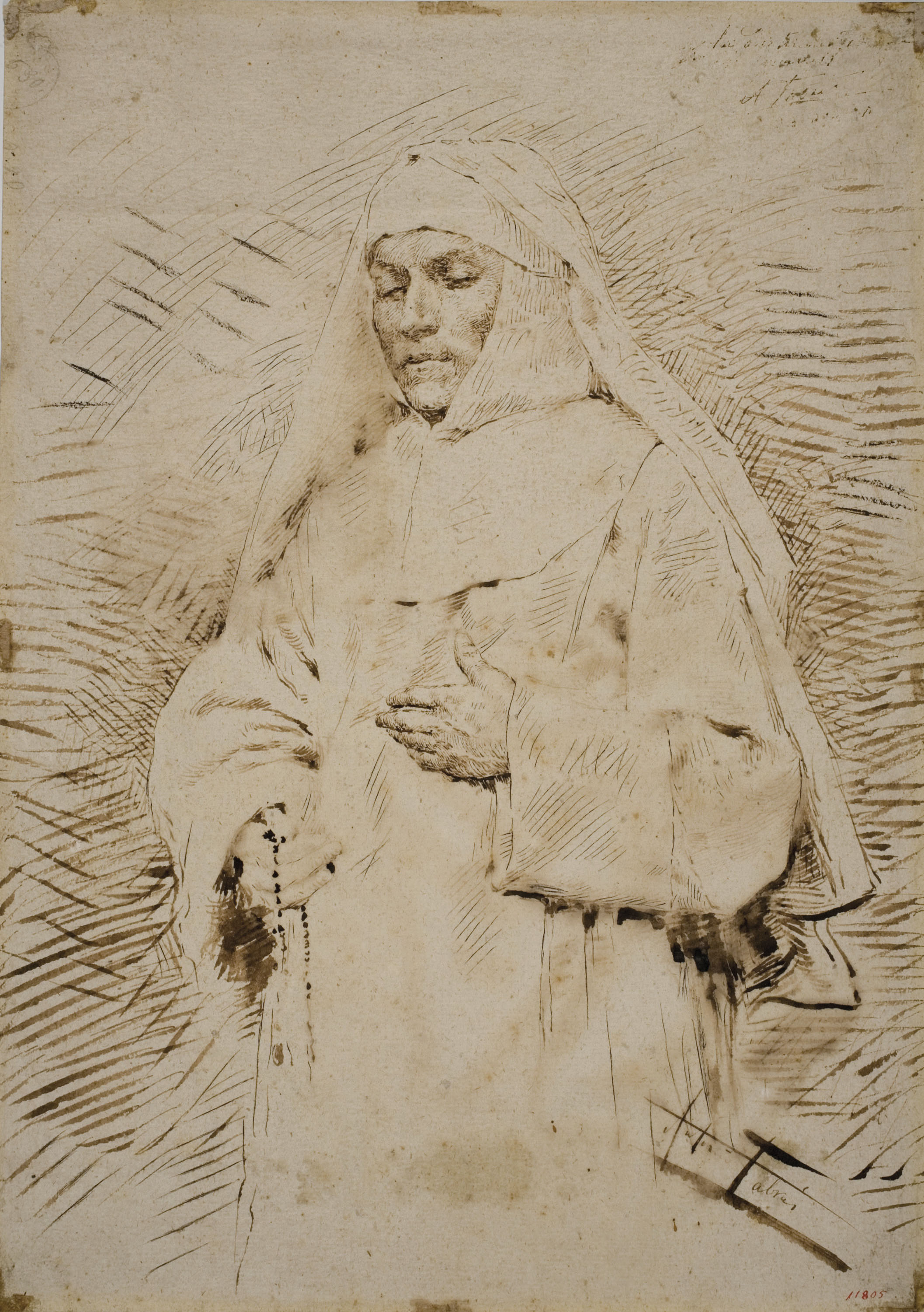 Antoni Fabrés - Monja en oració - 1879 image for: Antoni Fabrés - Monja en oració - 1879