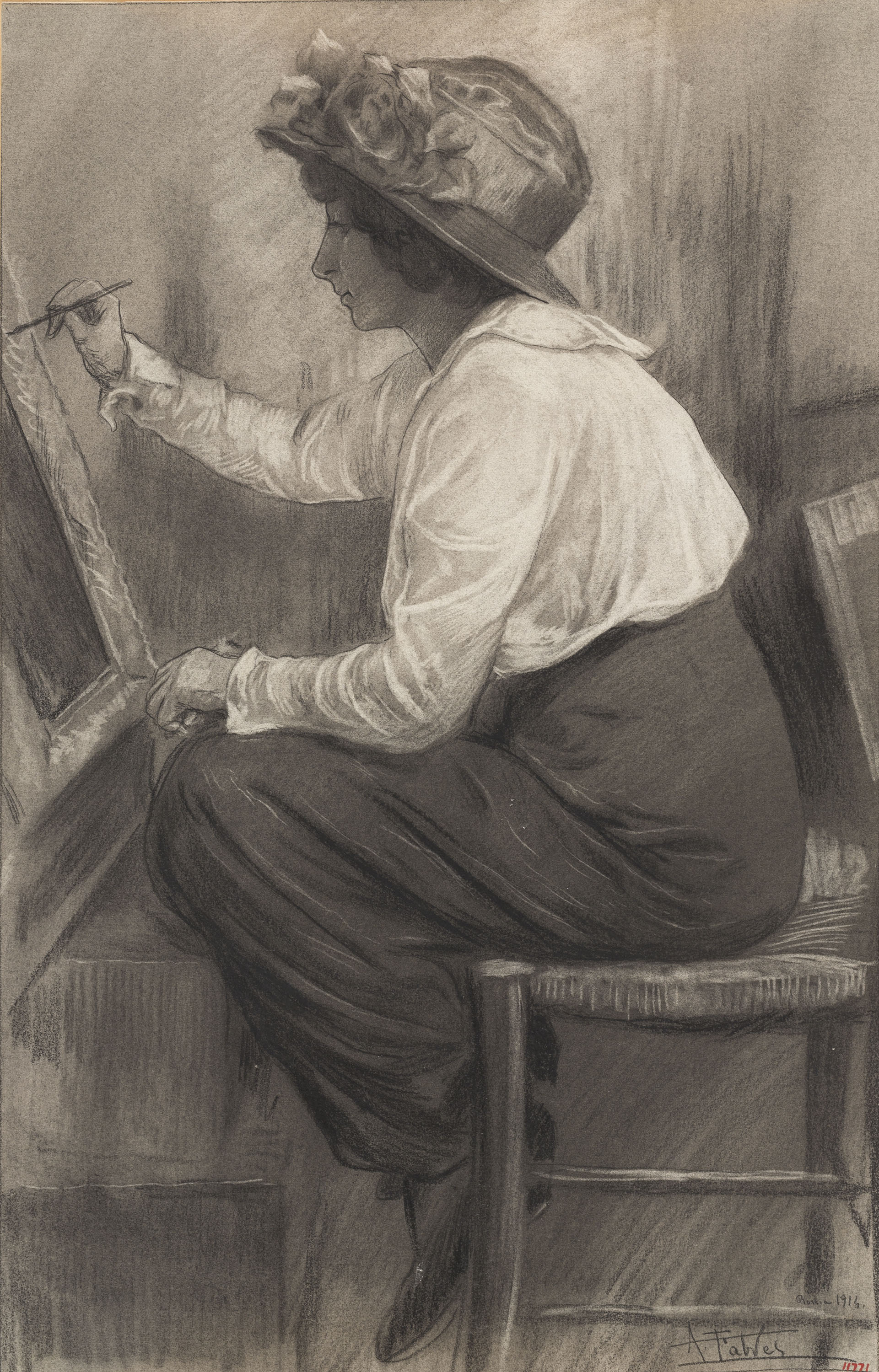 Antoni Fabrés - Pintora - 1914 image for: Antoni Fabrés - Pintora - 1914