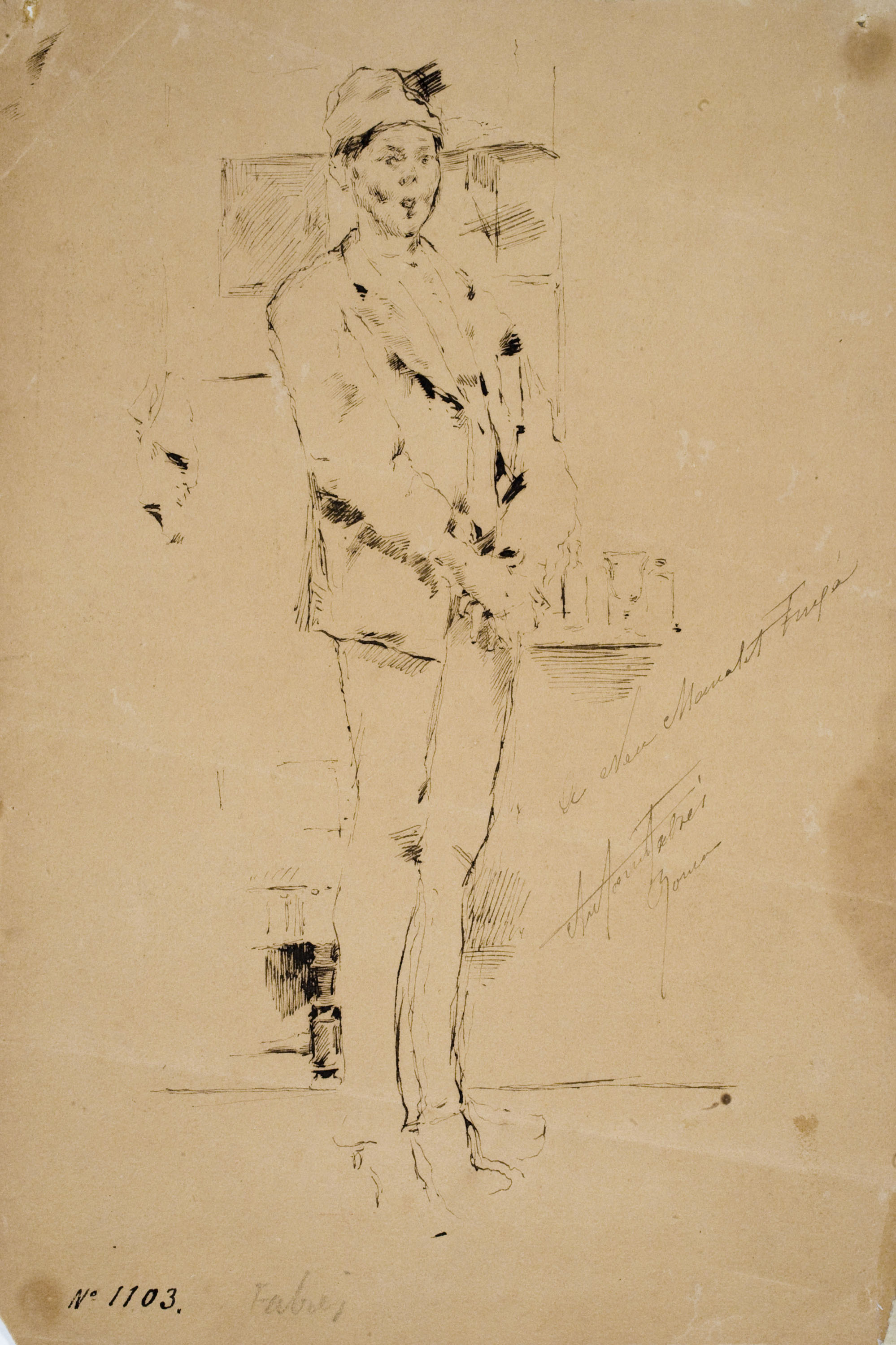 image for: Antoni Fabrés - Retrat de noi (Manuel Fuxà [?]) - Cap a 1875