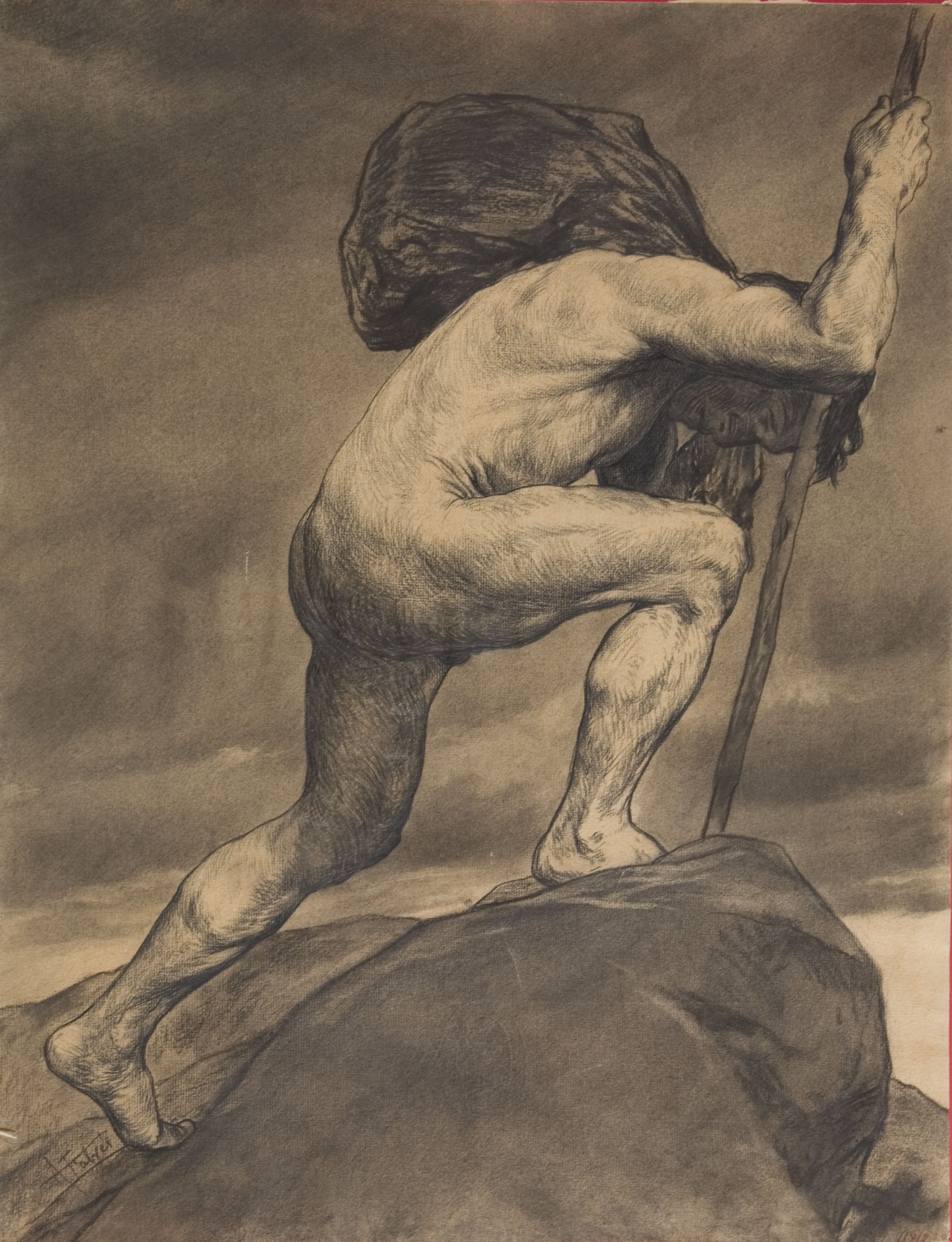 image for: Antoni Fabrés - Estudi per al dibuix «Hominum vita» - Cap a 1909