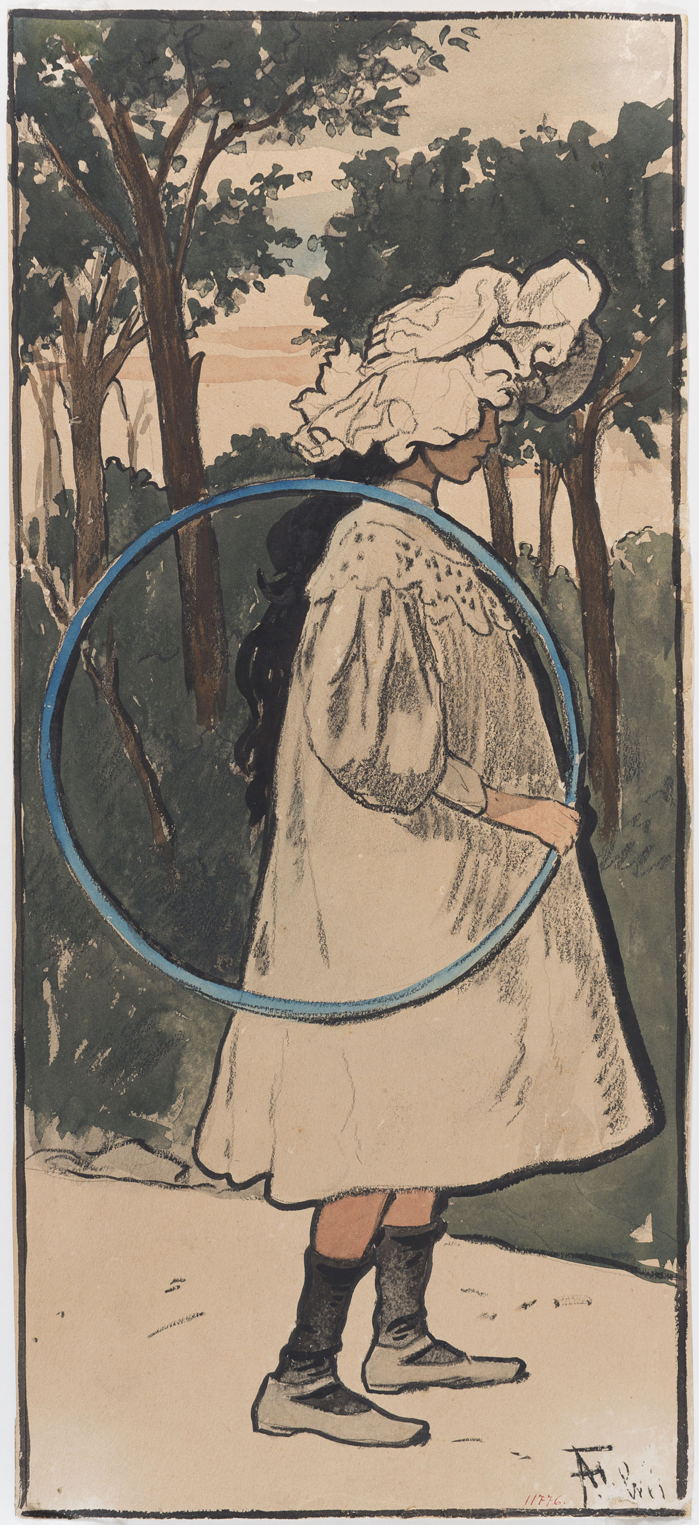 image for: Antoni Fabrés - Nena amb cèrcol - Cap a 1898