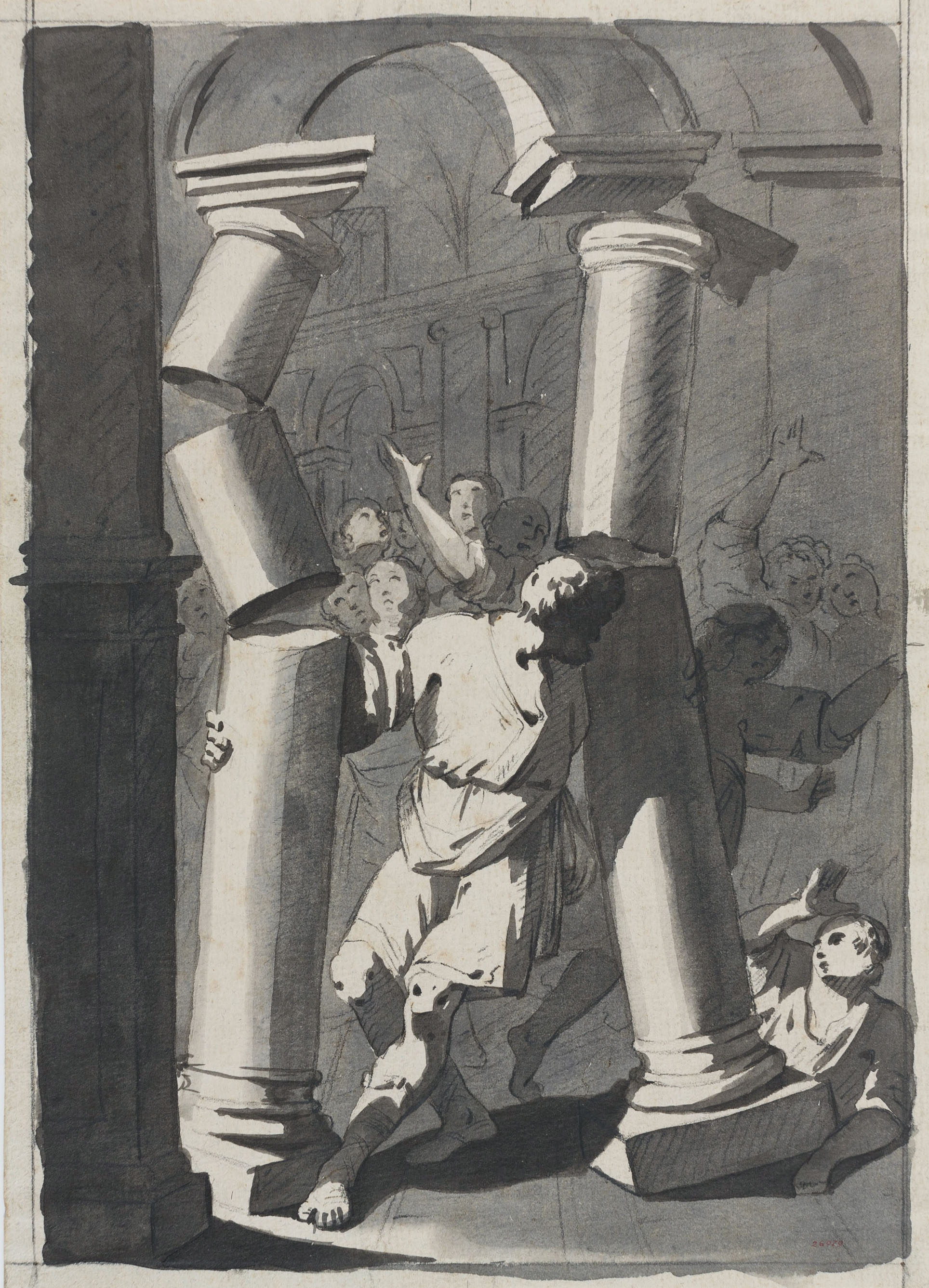 image for: Vicente Rodes - Samsó derroca les columnes del temple - Cap a 1834-1840