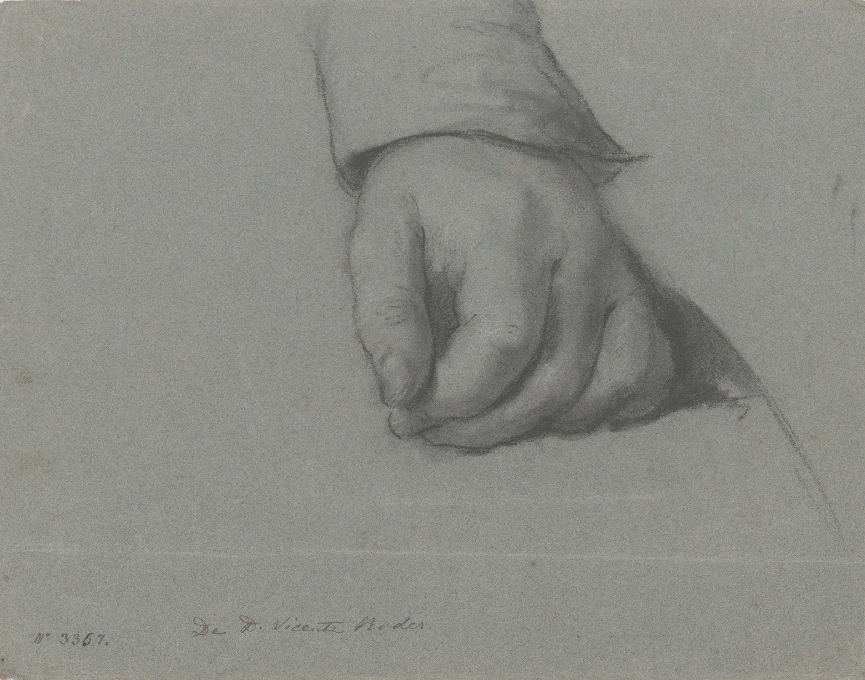 image for: Vicente Rodes - Estudi d'una mà - Cap a 1800-1810