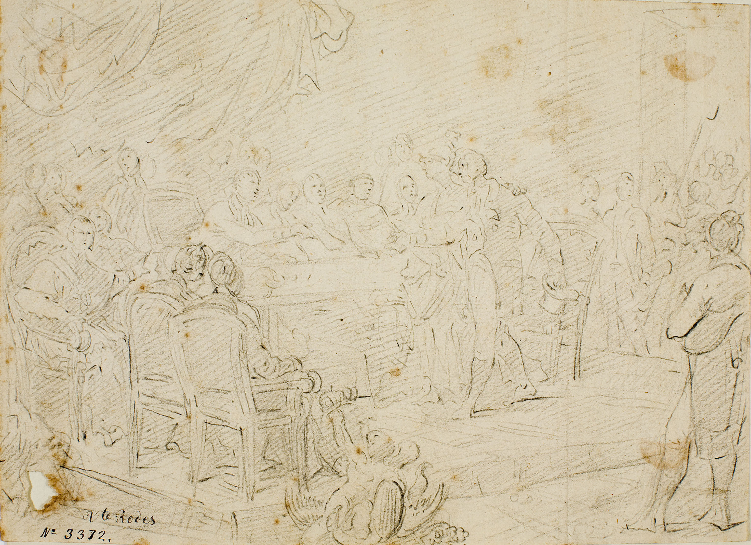 image for: Vicente Rodes - Estudi per al quadre «Pere Carey Tupper, cònsol britànic a València», rep el nomenament de baró del Socors - Cap a 1815