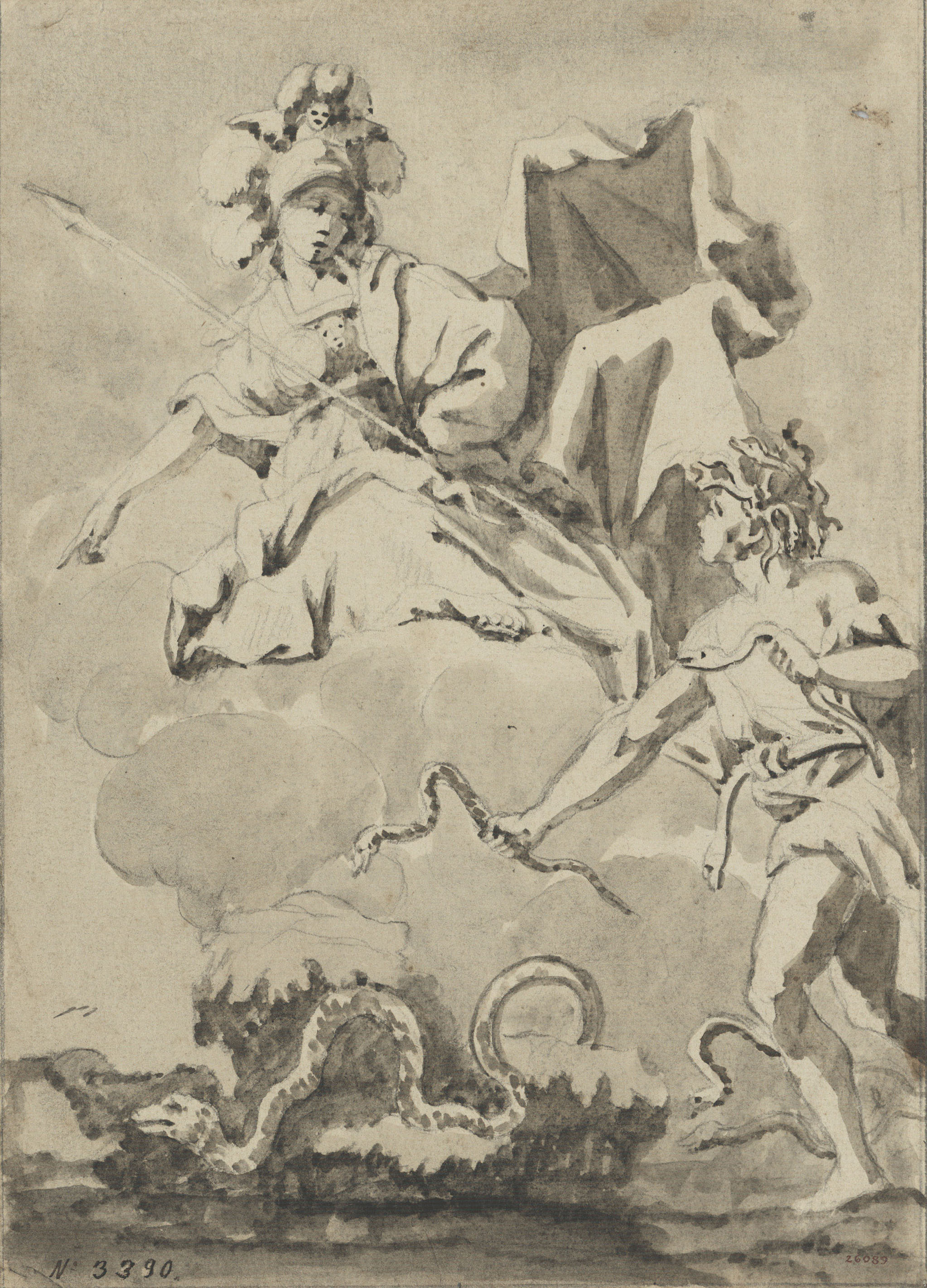image for: Vicente Rodes - Medusa davant Minerva - Cap a 1834-1840