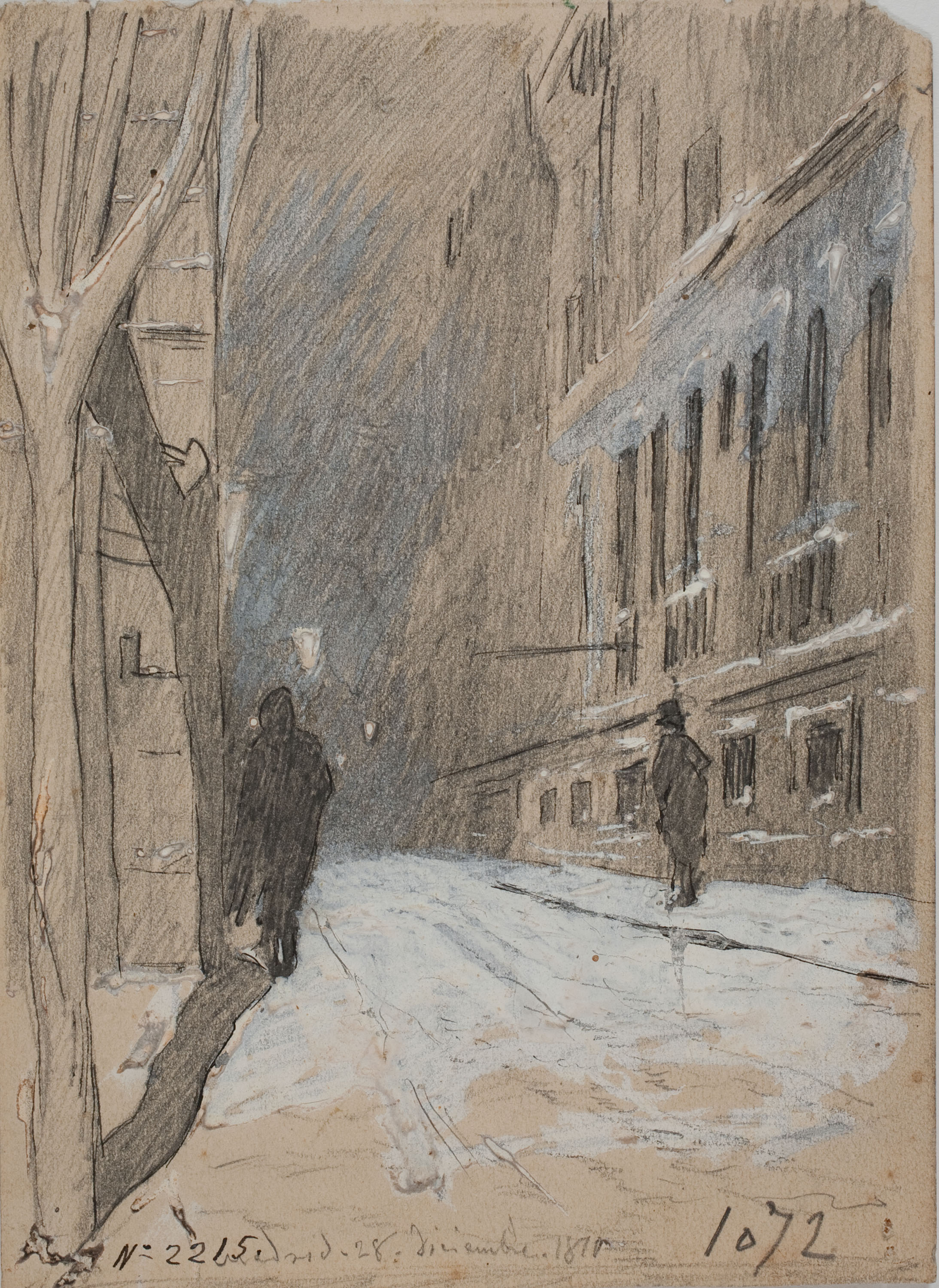 Josep Lluís Pellicer - Carrer nevat de Madrid - 1870 image for: Josep Lluís Pellicer - Carrer nevat de Madrid - 1870