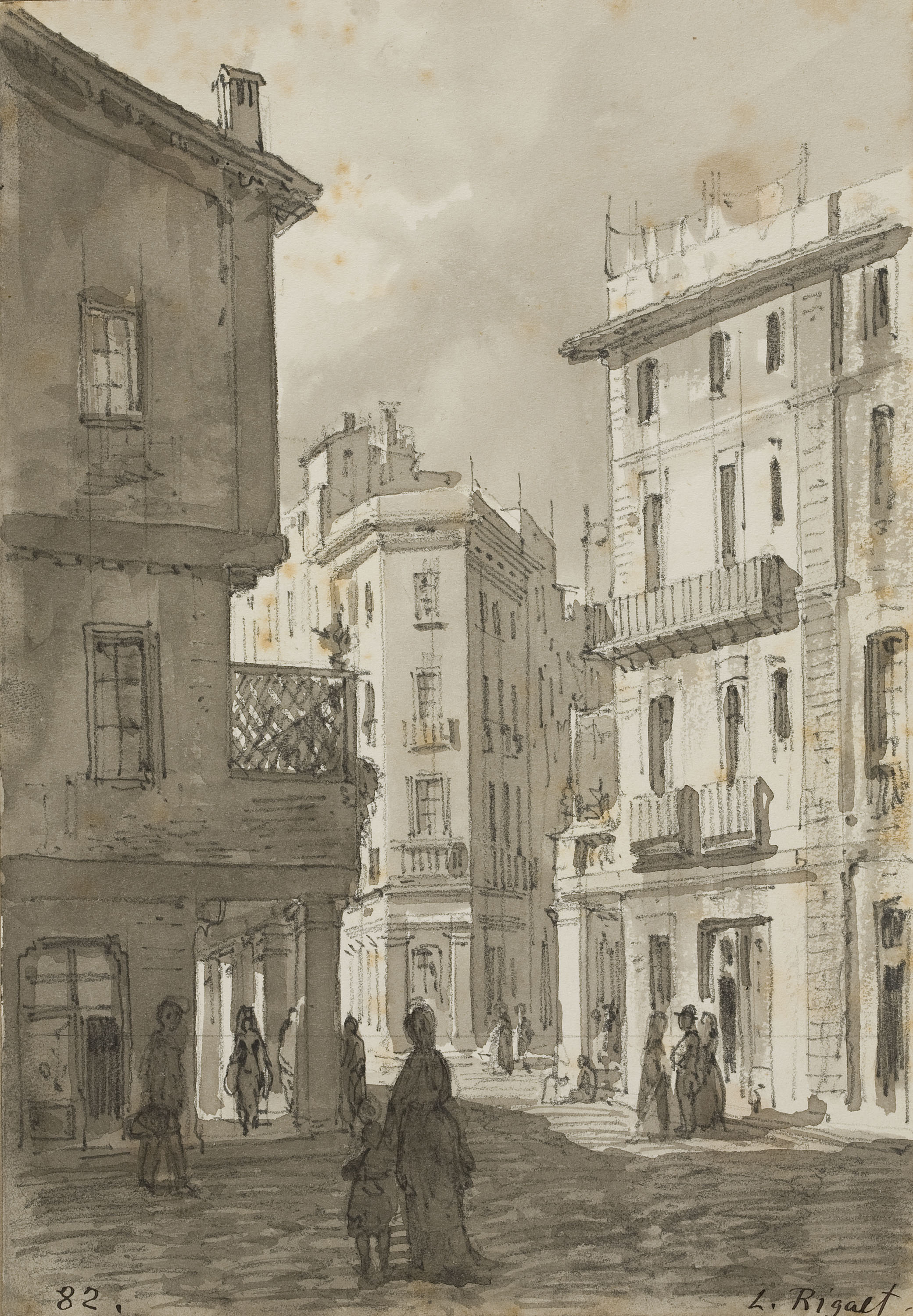 Lluís Rigalt - Carrer de Barcelona - Cap a 1873-1874 image for: Lluís Rigalt - Carrer de Barcelona - Cap a 1873-1874