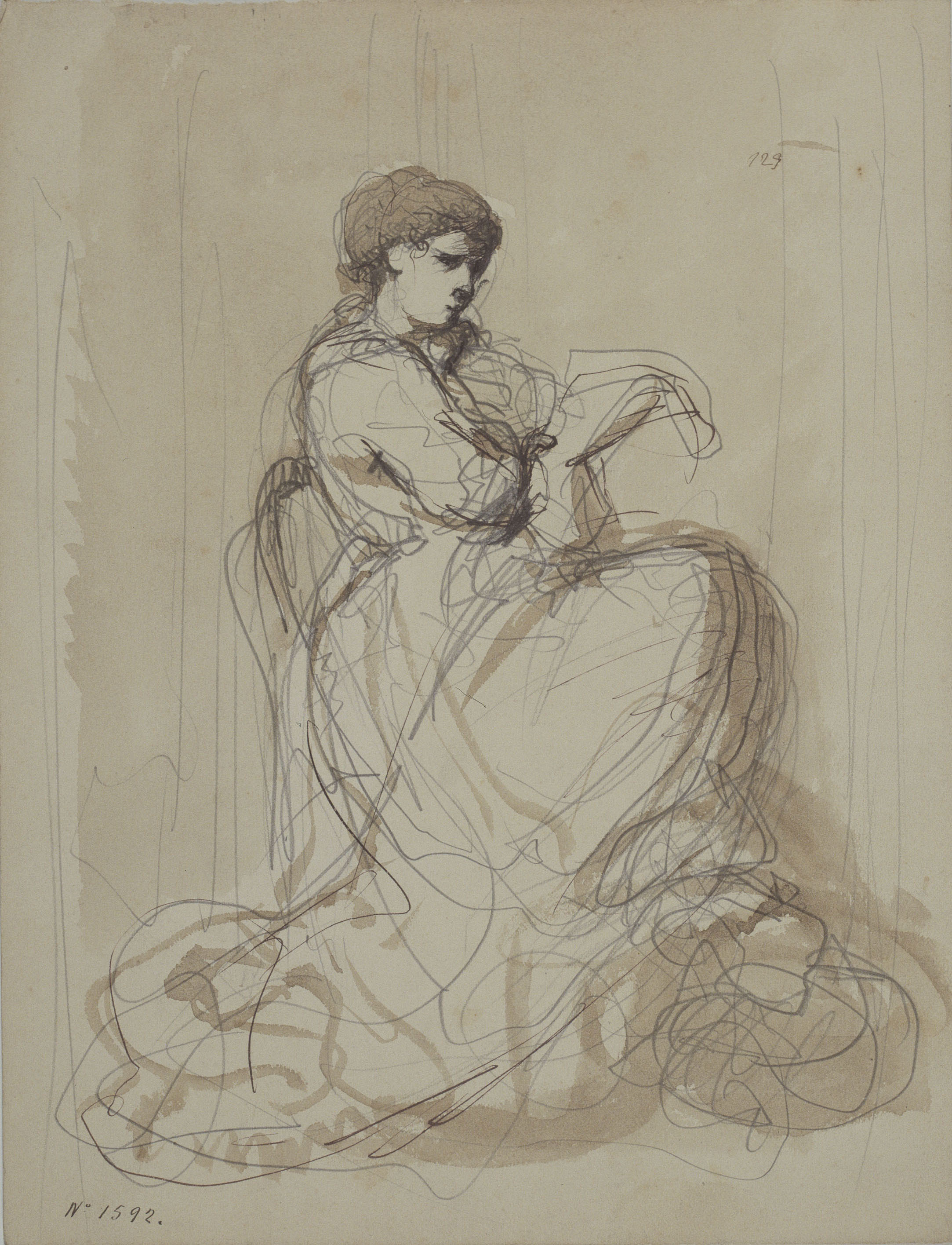 image for: Ramon Martí i Alsina - Dona llegint - Cap a 1870-1880