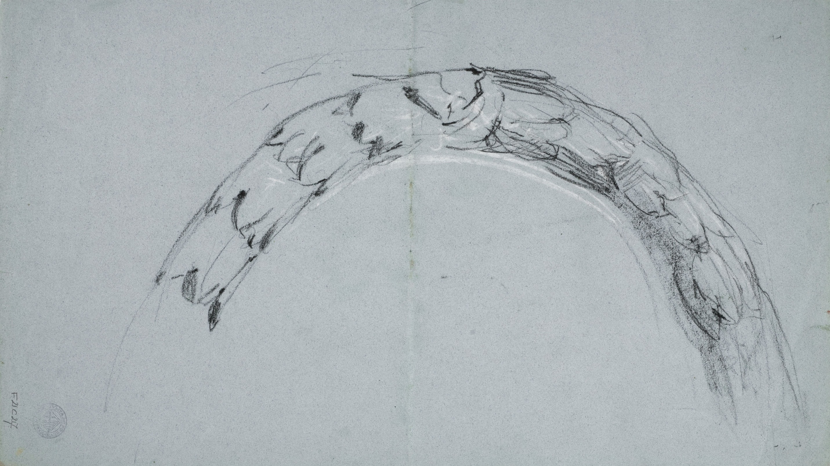 image for: Ramon Martí i Alsina - Dona dempeus (anvers) / Croquis (revers) - Cap a 1870-1880 [1]