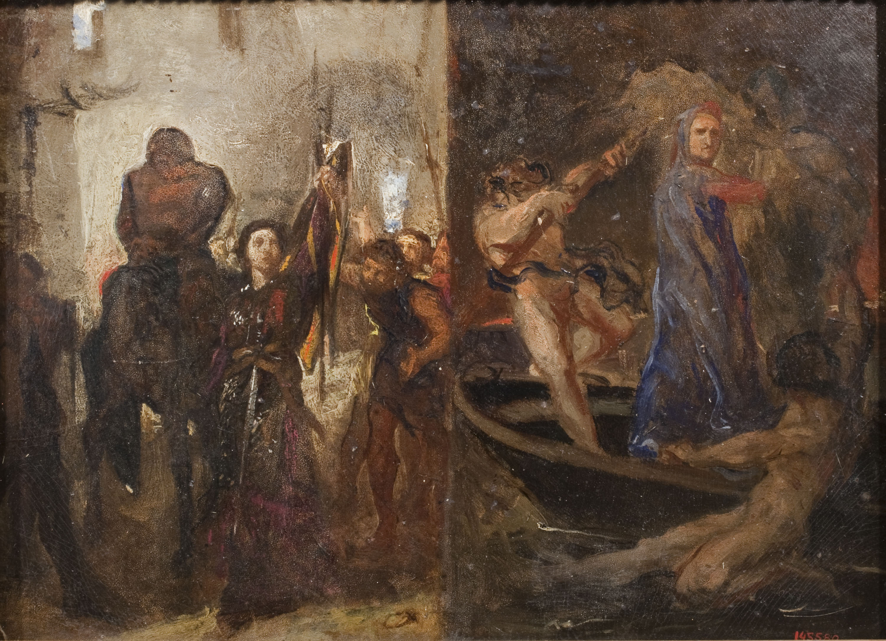 image for: Antoni Caba - Esbós per a «L'heroïna de Peralada» i esbós per a una composició sobre la Divina Comèdia - Cap a 1864
