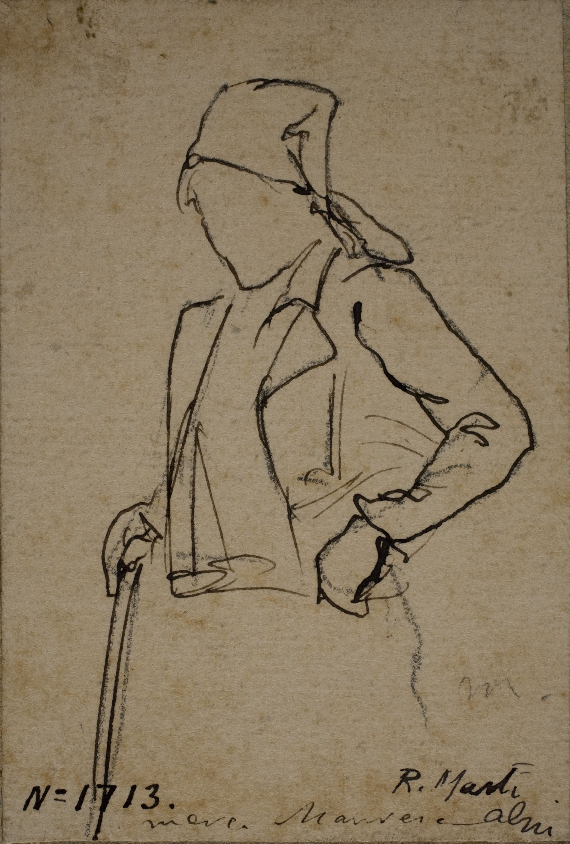 image for: Ramon Martí i Alsina - Un pagès al mercat de Manresa - Cap a 1860-1865