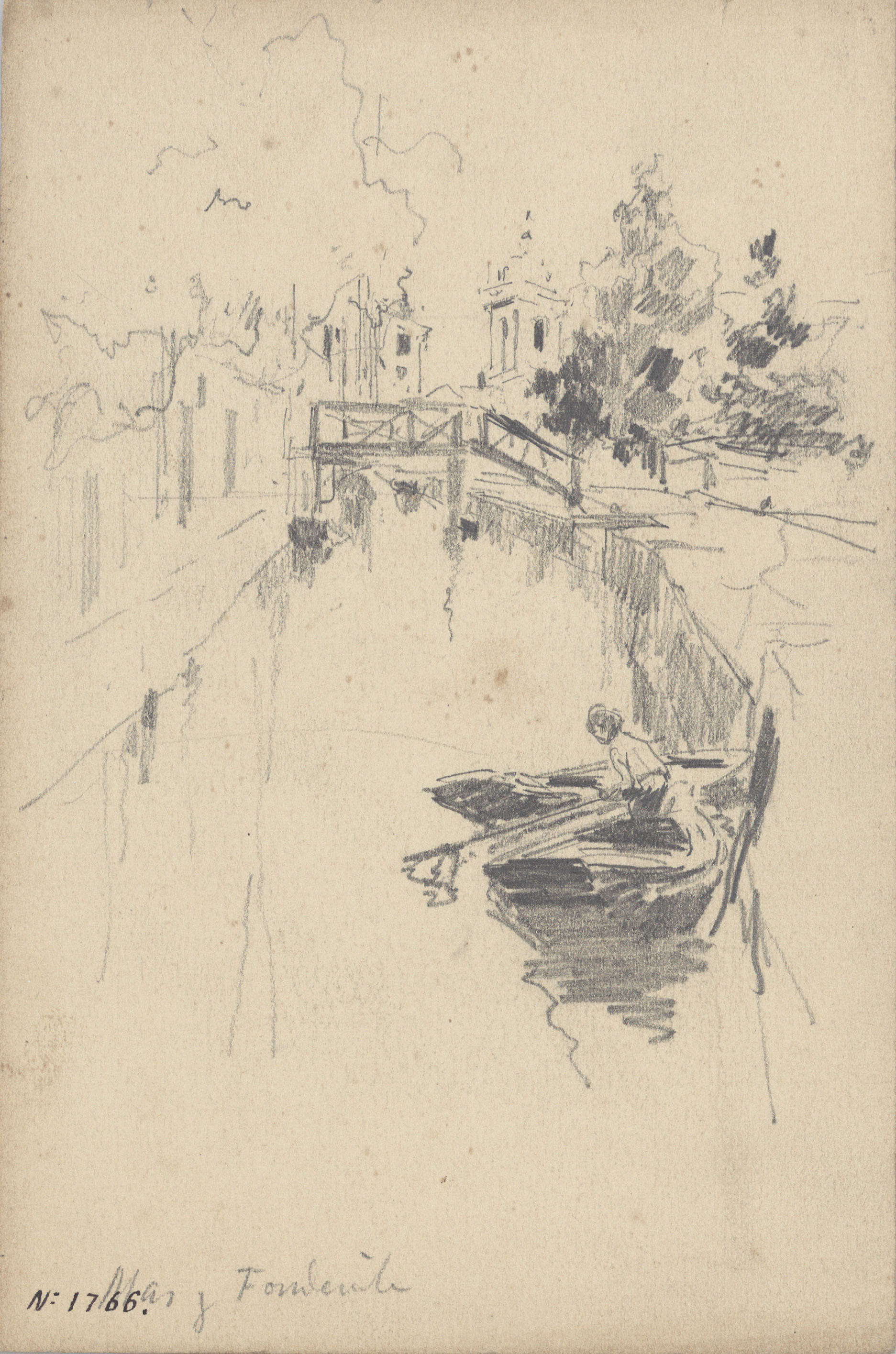 image for: Arcadi Mas i Fondevila - Vista d'un canal de Venècia - Cap a 1876-1886
