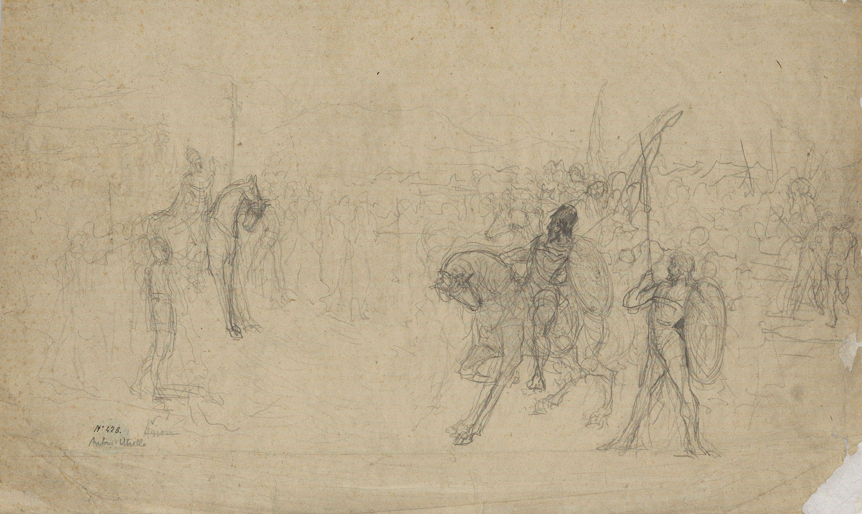 image for: Antoni Utrillo - Entrevista del Papa Lleó I, el Magne, amb el rei Àtila - Cap a 1908