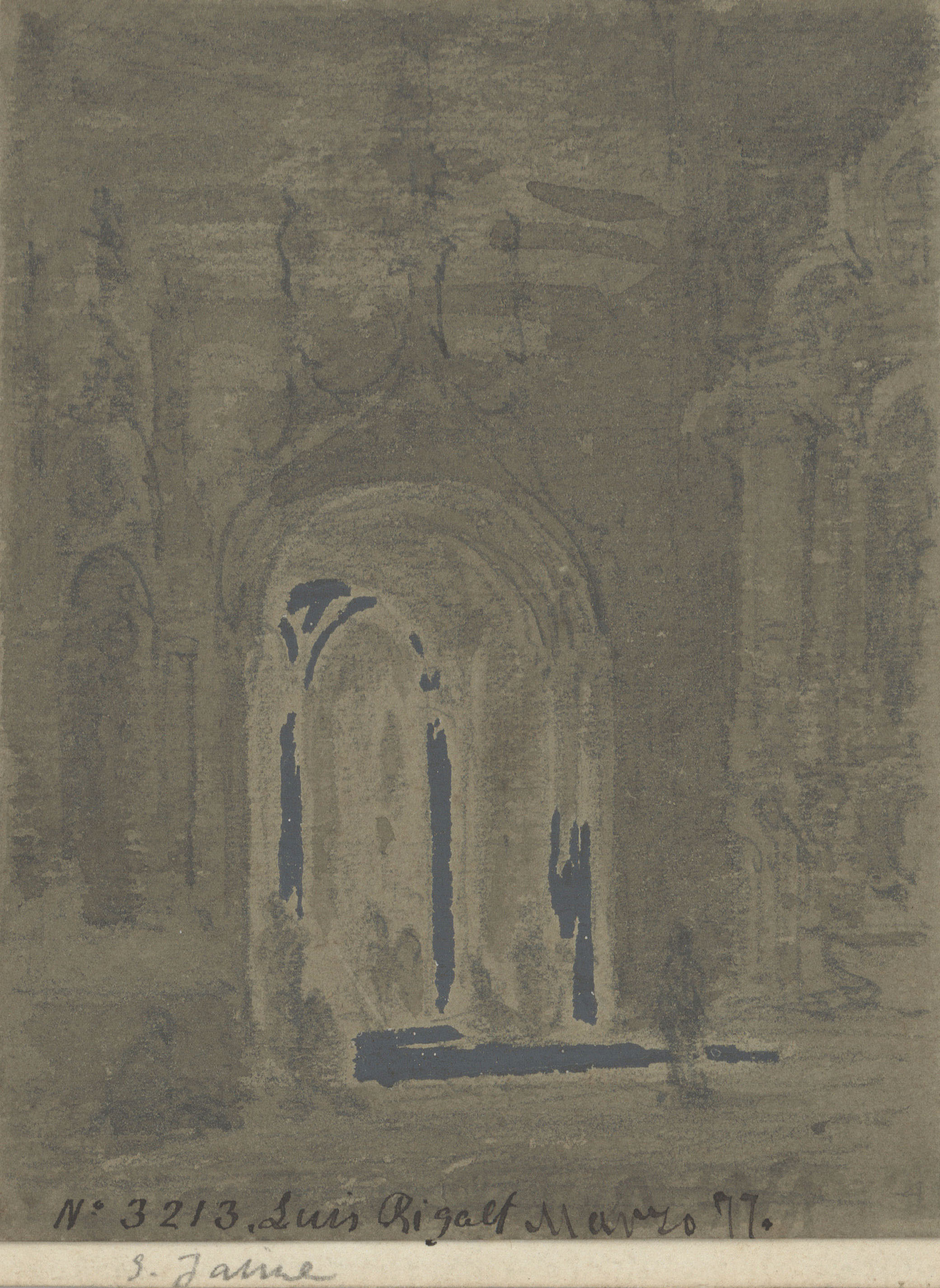 Lluís Rigalt - Interior de l'església de Sant Jaume - Març de 1877 image for: Lluís Rigalt - Interior de l'església de Sant Jaume - Març de 1877