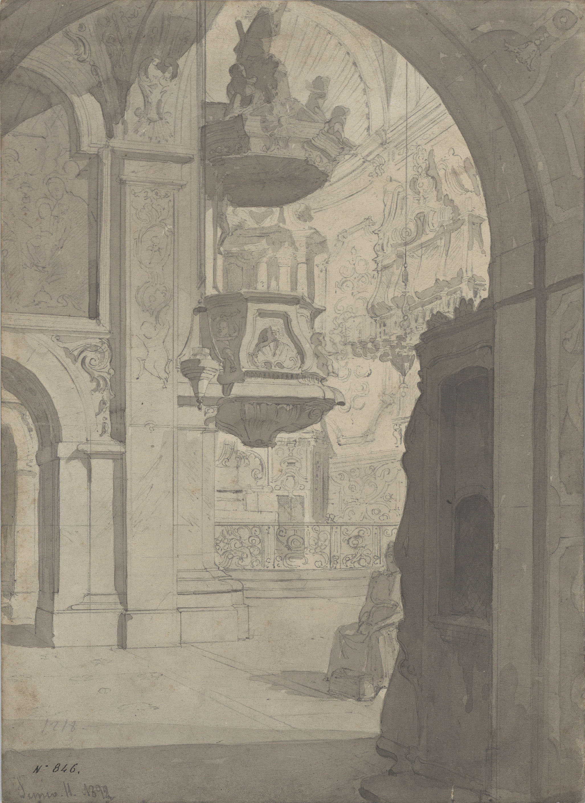 image for: Frederic Brunet - Interior de l'església de Betlem, Barcelona - 1892