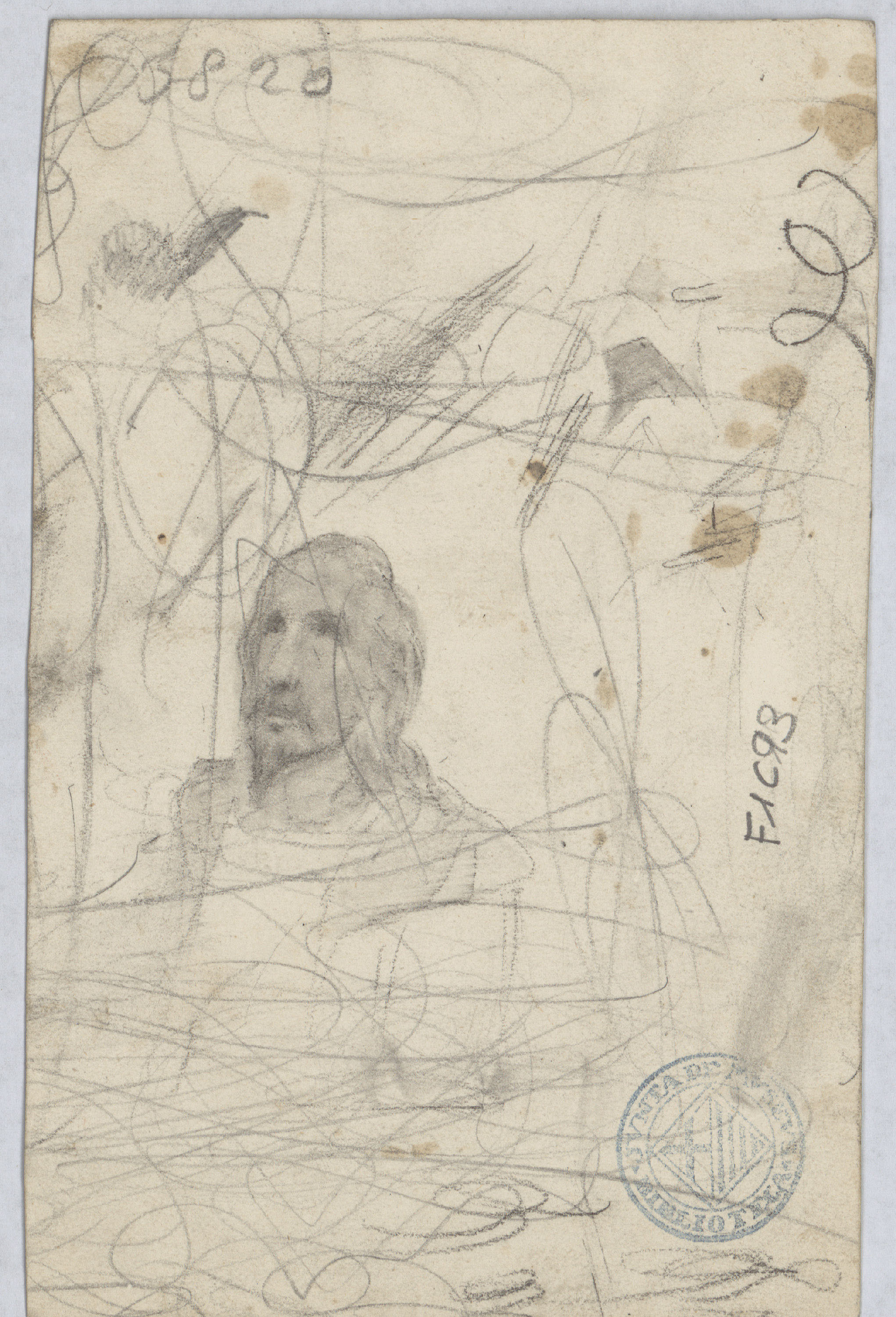 image for: Francesc Torras - Dos sants (anvers) / Estudi d'un cap d'home (revers) - Cap a 1860-1876 [1]