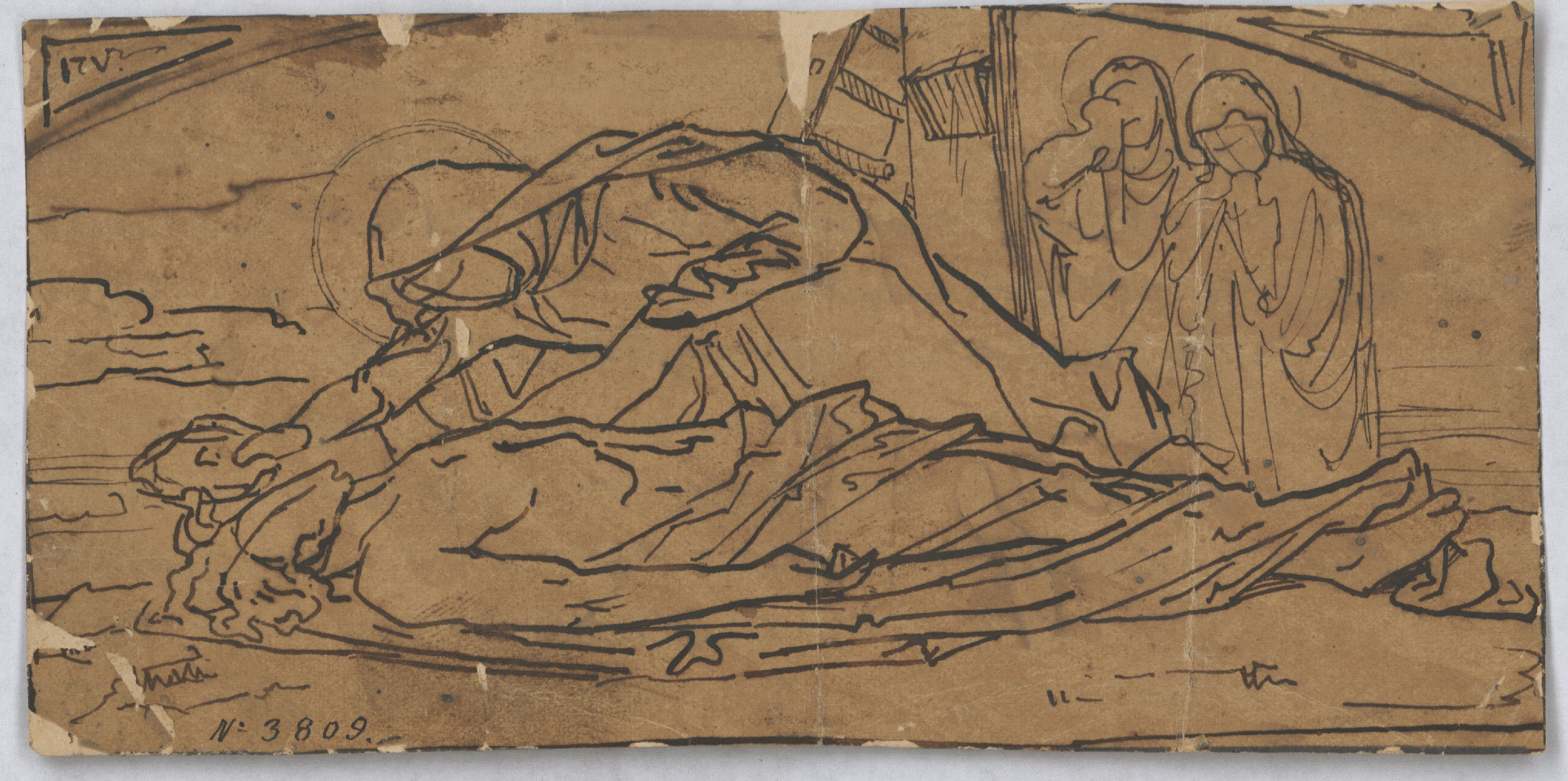 image for: Francesc Torras - Plany sobre Crist mort - Cap a 1868