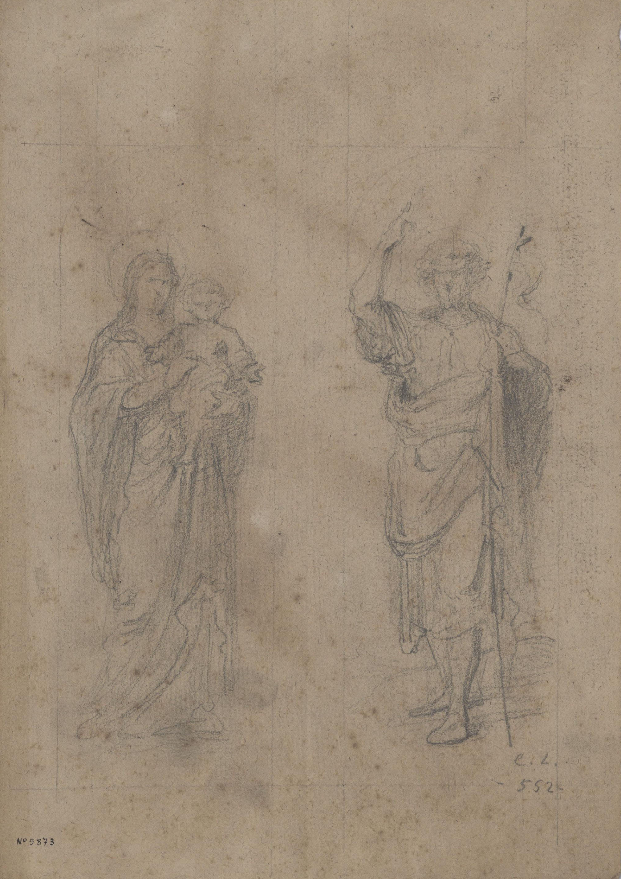 image for: Claudi Lorenzale - Mare de Déu amb el nen Jesús i sant Joan Baptista - Cap a 1850-1870