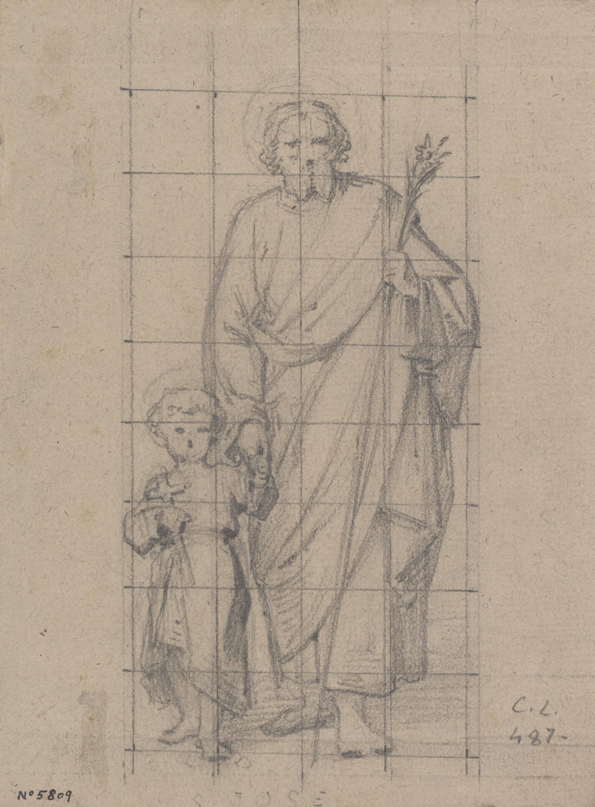 image for: Claudi Lorenzale - Sant Josep portant de la mà al nen Jesús - Cap a 1850-1870