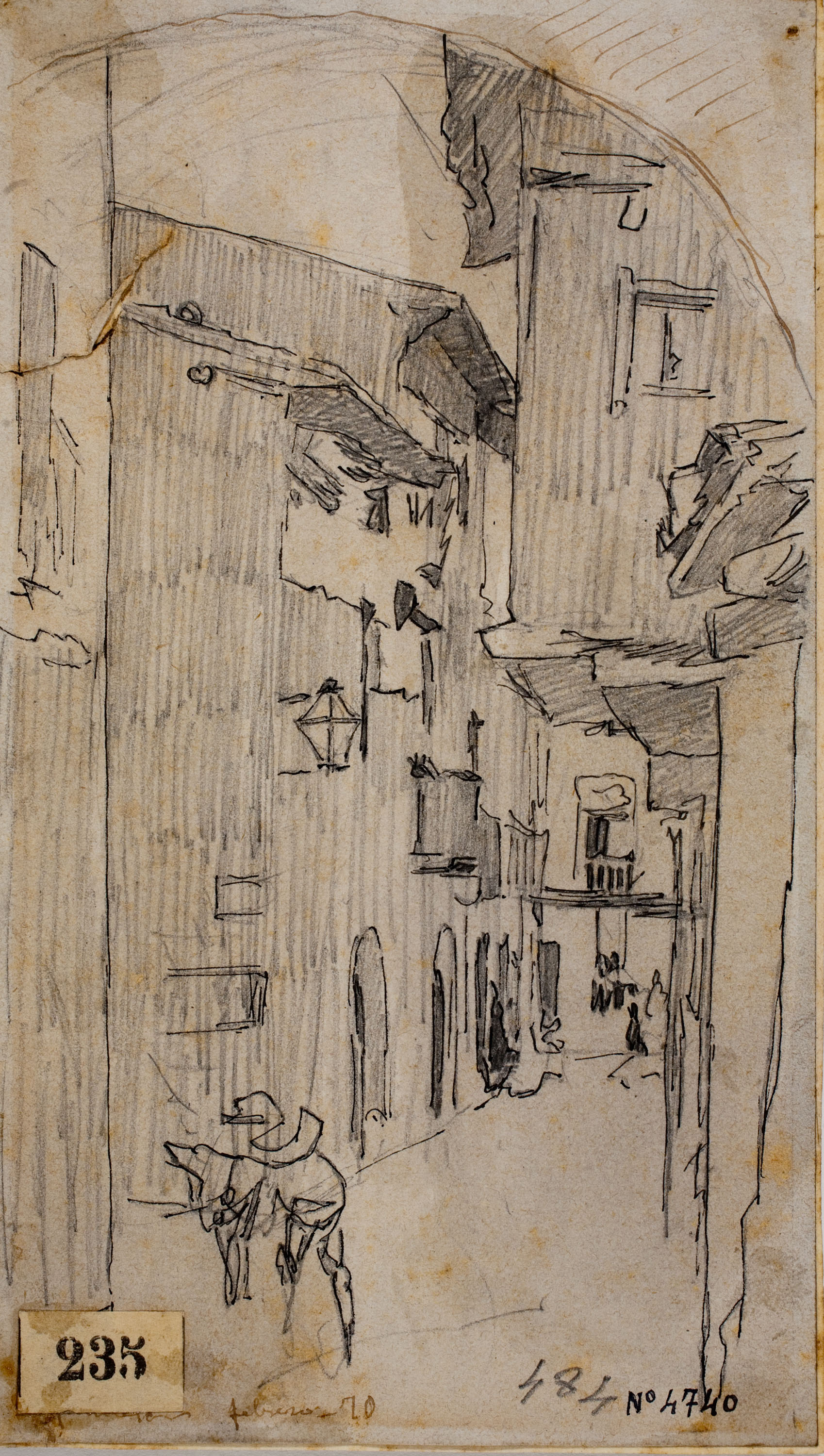 Josep Lluís Pellicer - Carrer de poble - 1870 image for: Josep Lluís Pellicer - Carrer de poble - 1870