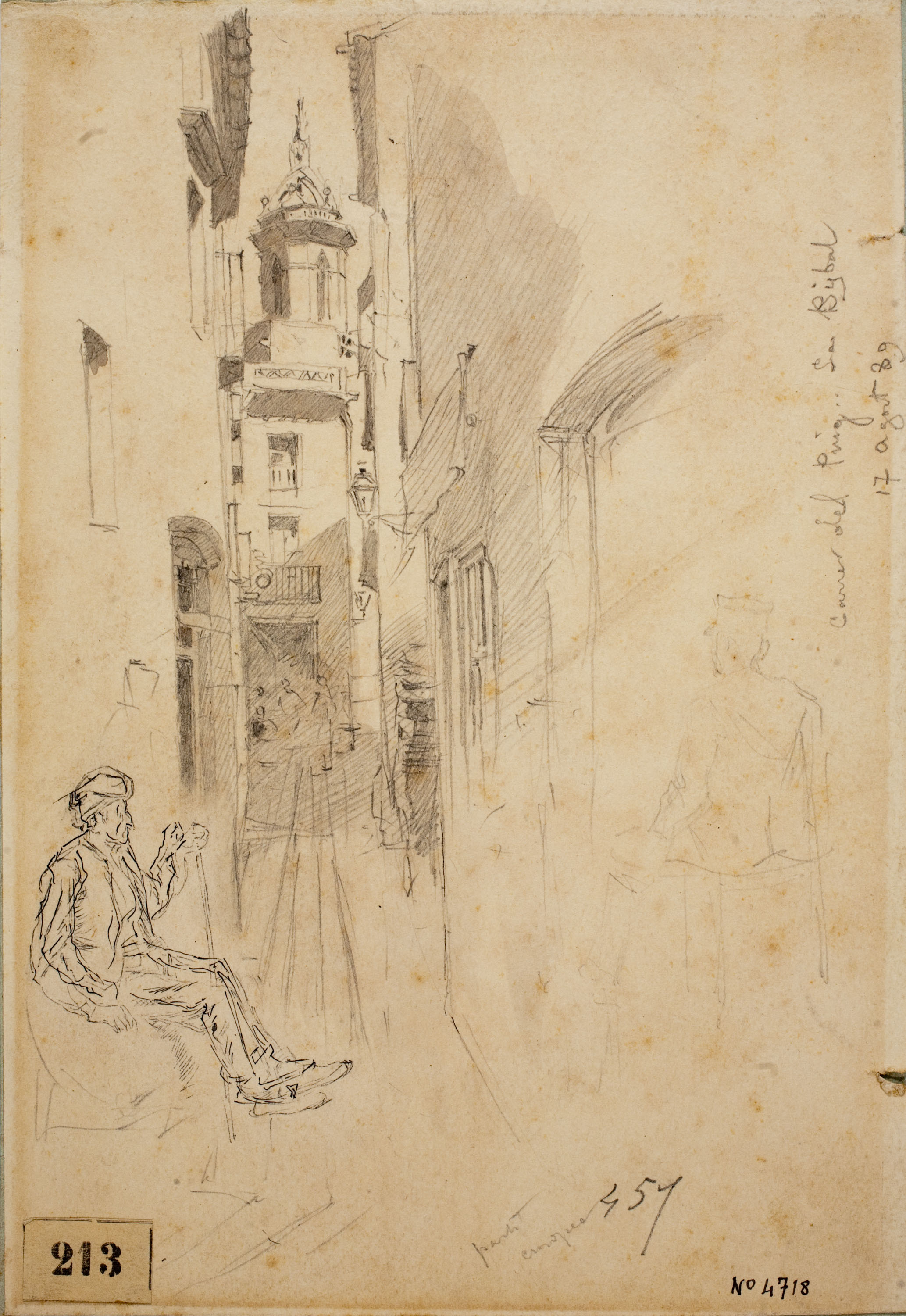 Josep Lluís Pellicer - Carrer del Puig a La Bisbal - 1889 image for: Josep Lluís Pellicer - Carrer del Puig a La Bisbal - 1889