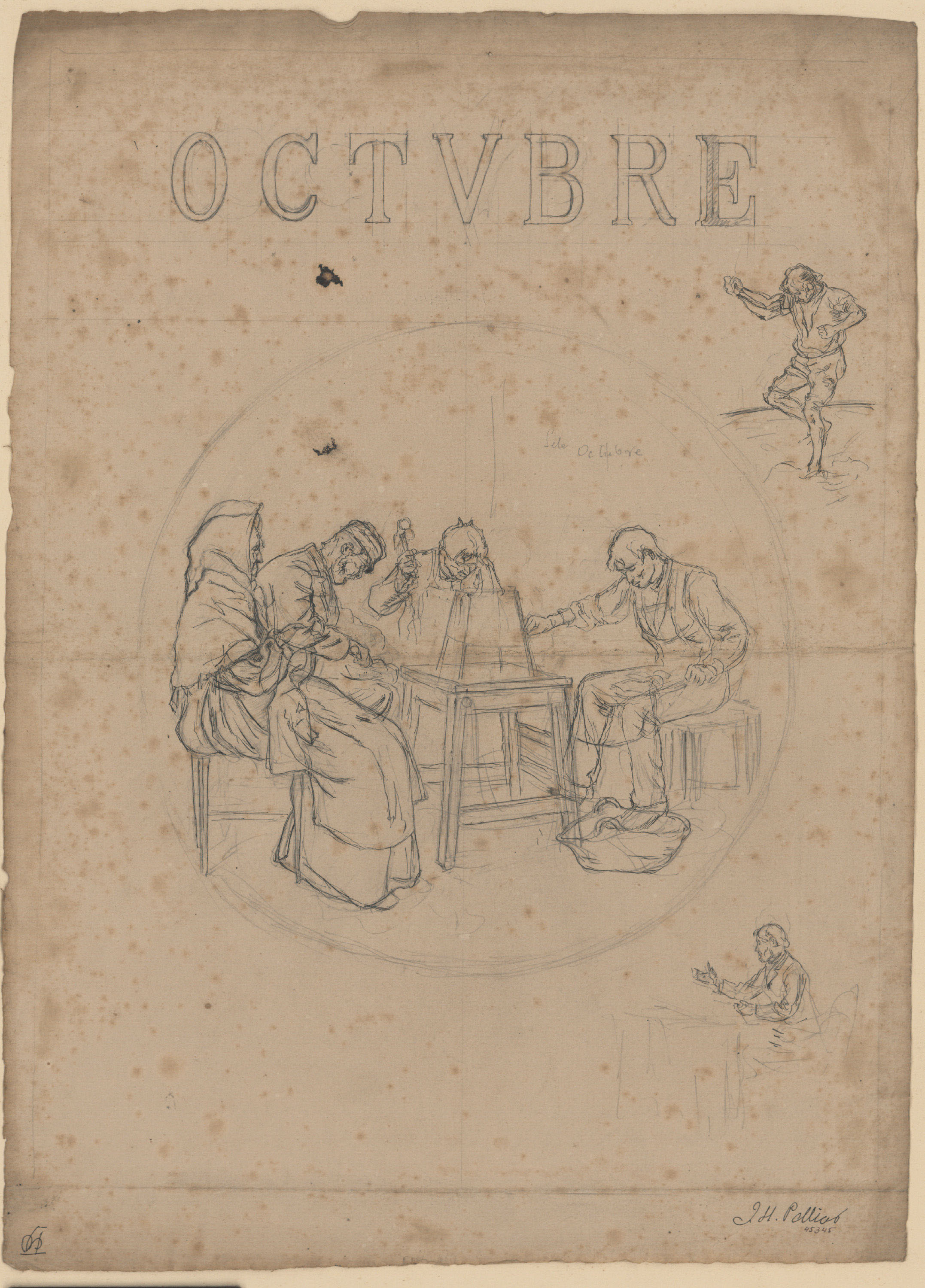 image for: Josep Lluís Pellicer - Al·legoria del mes d'octubre - 1882