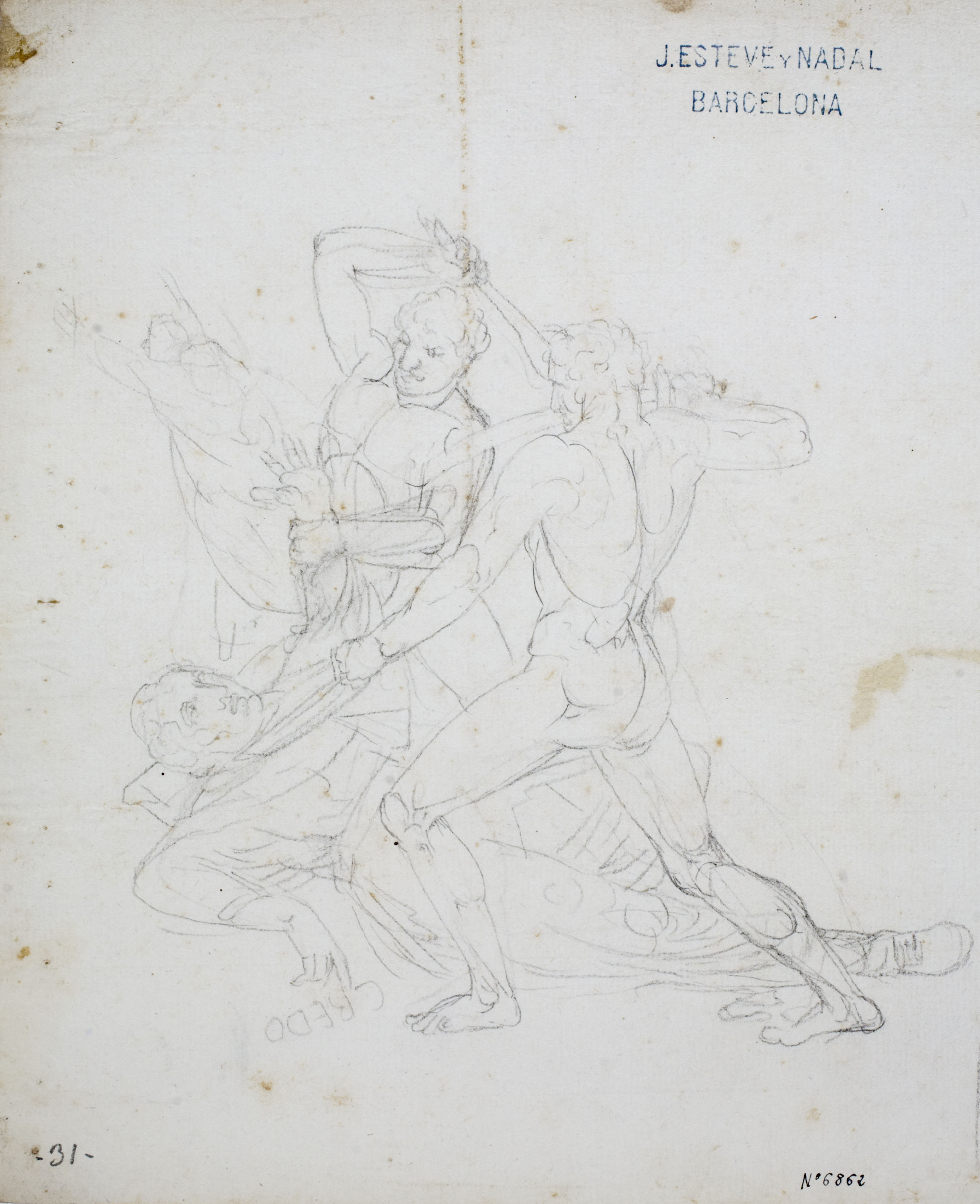 Josep Bernat Flaugier - Estudi de figures - Cap a 1790-1800 image for: Josep Bernat Flaugier - Estudi de figures - Cap a 1790-1800