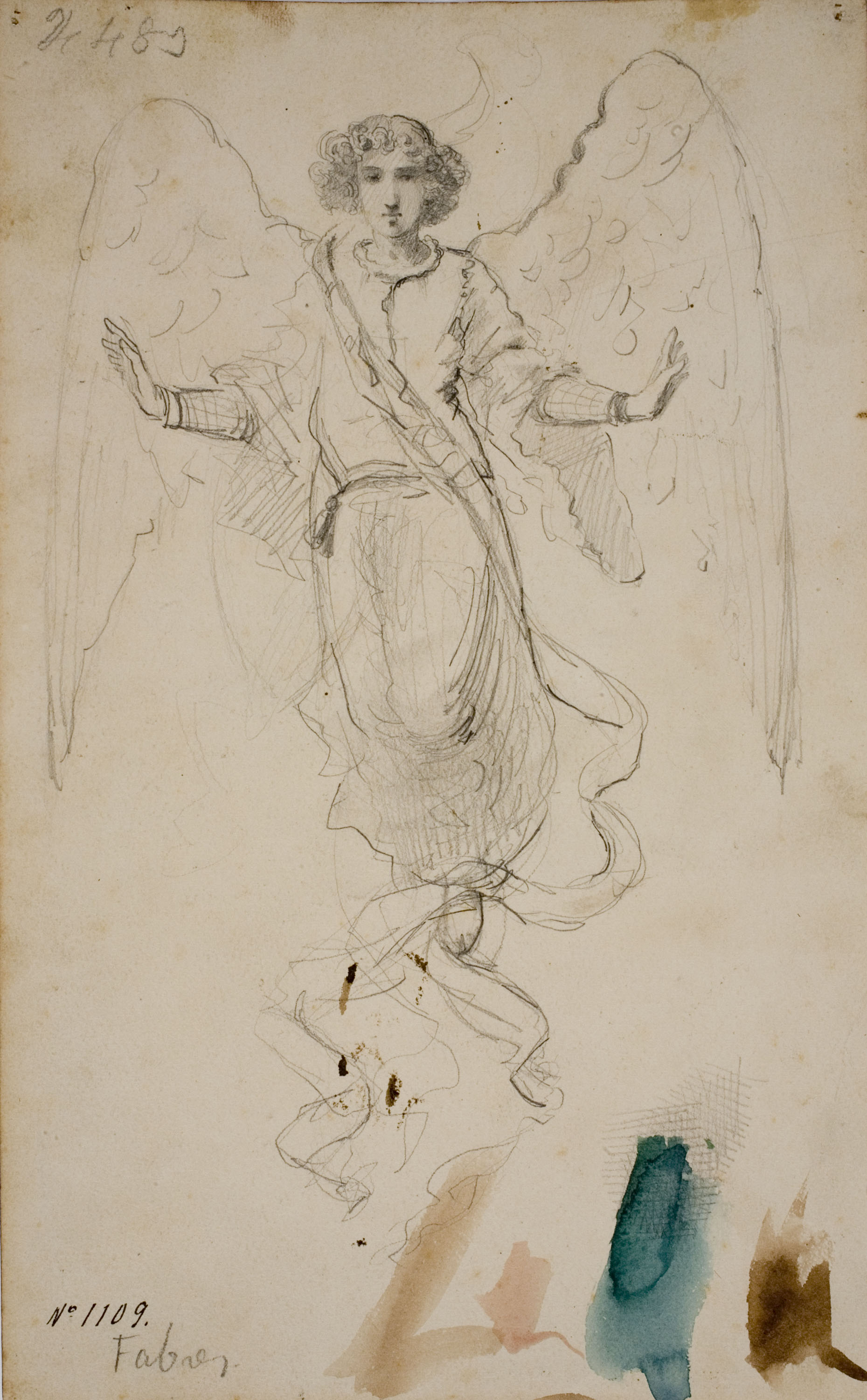 image for: Antoni Fabrés - Àngel (anvers) / Estudi de caps (revers) - Cap a 1875-1878