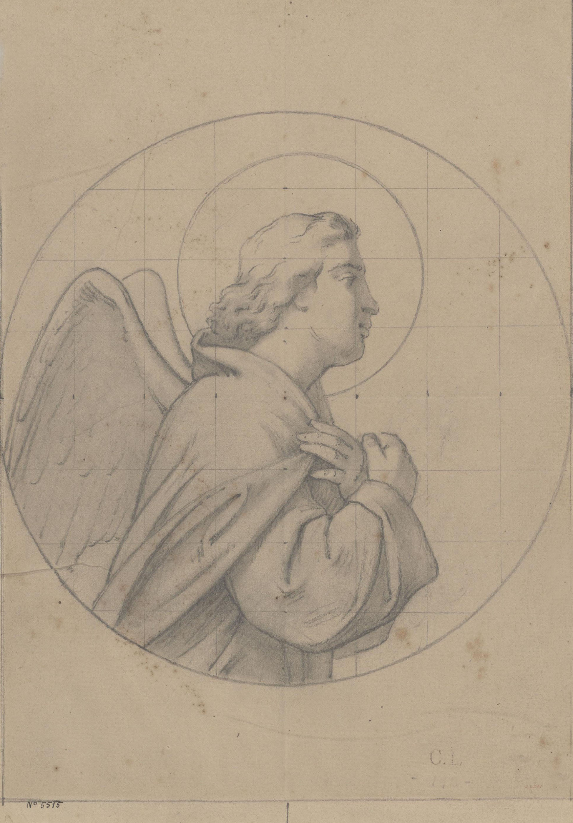 image for: Claudi Lorenzale - Bust d'àngel de l'Anunciació - Cap a 1850-1870