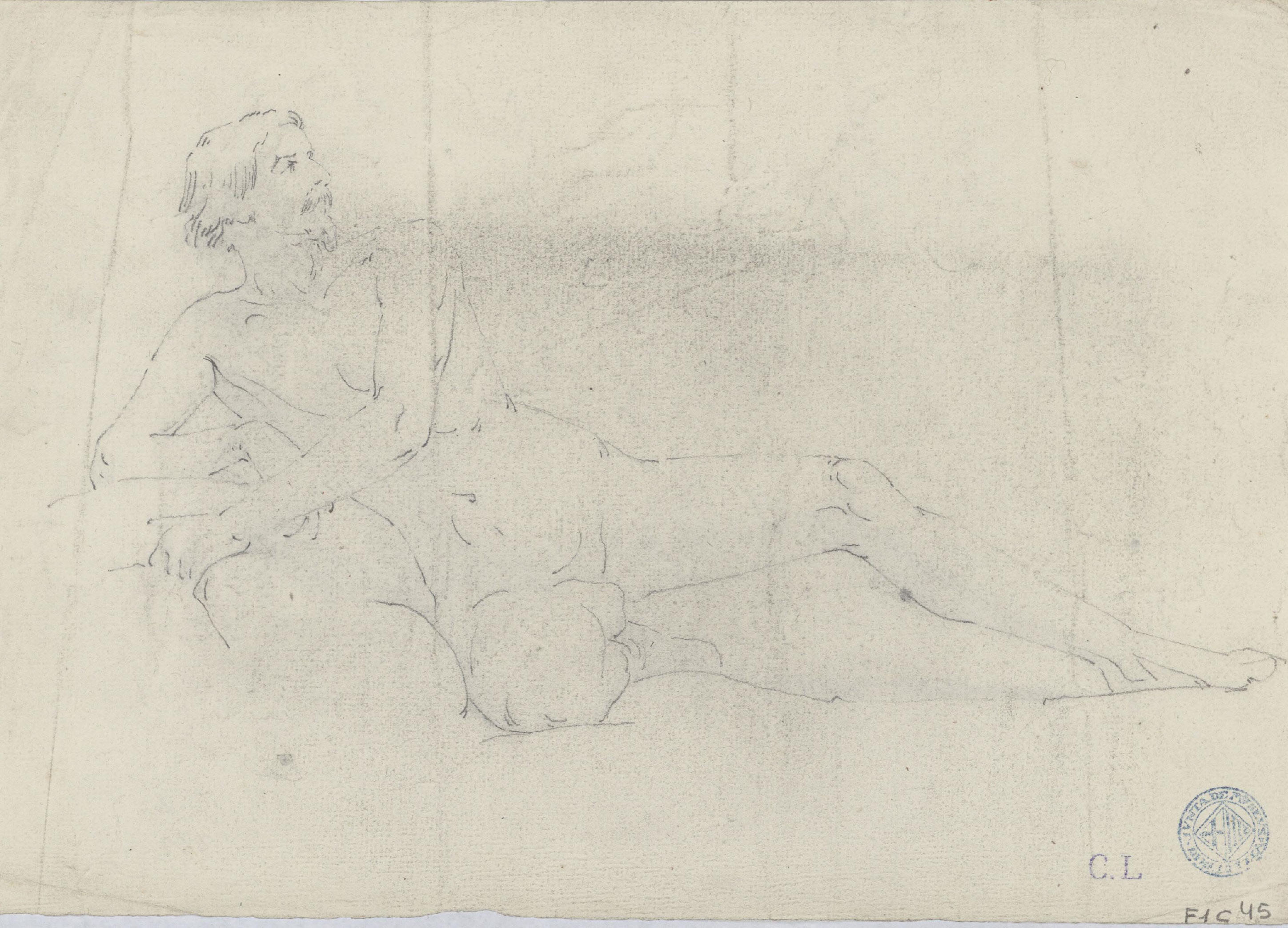 image for: Claudi Lorenzale - Acadèmia masculina (anvers) / Acadèmia masculina (revers) - Cap a 1850-1855 [1]