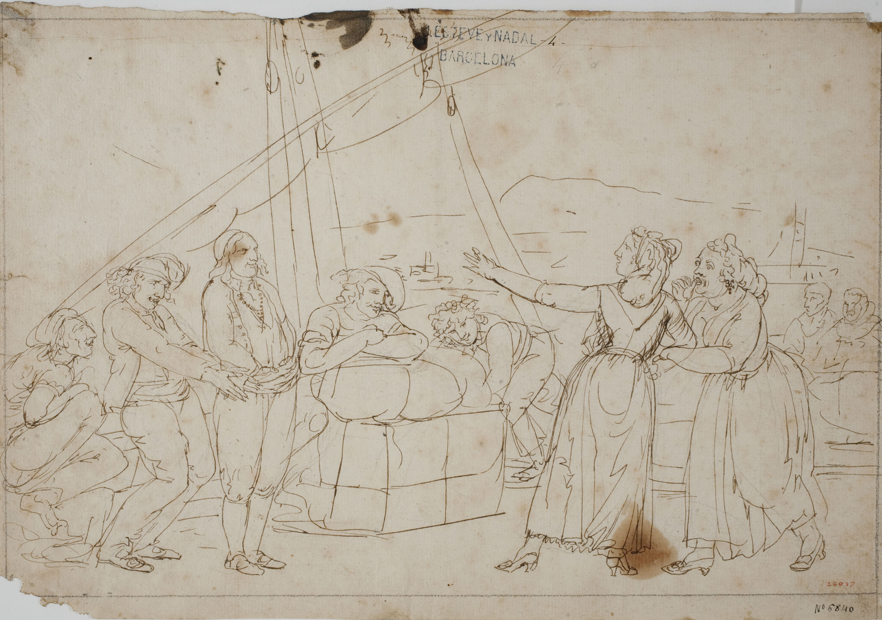 image for: Josep Bernat Flaugier - Escena portuària - Cap a 1800-1812
