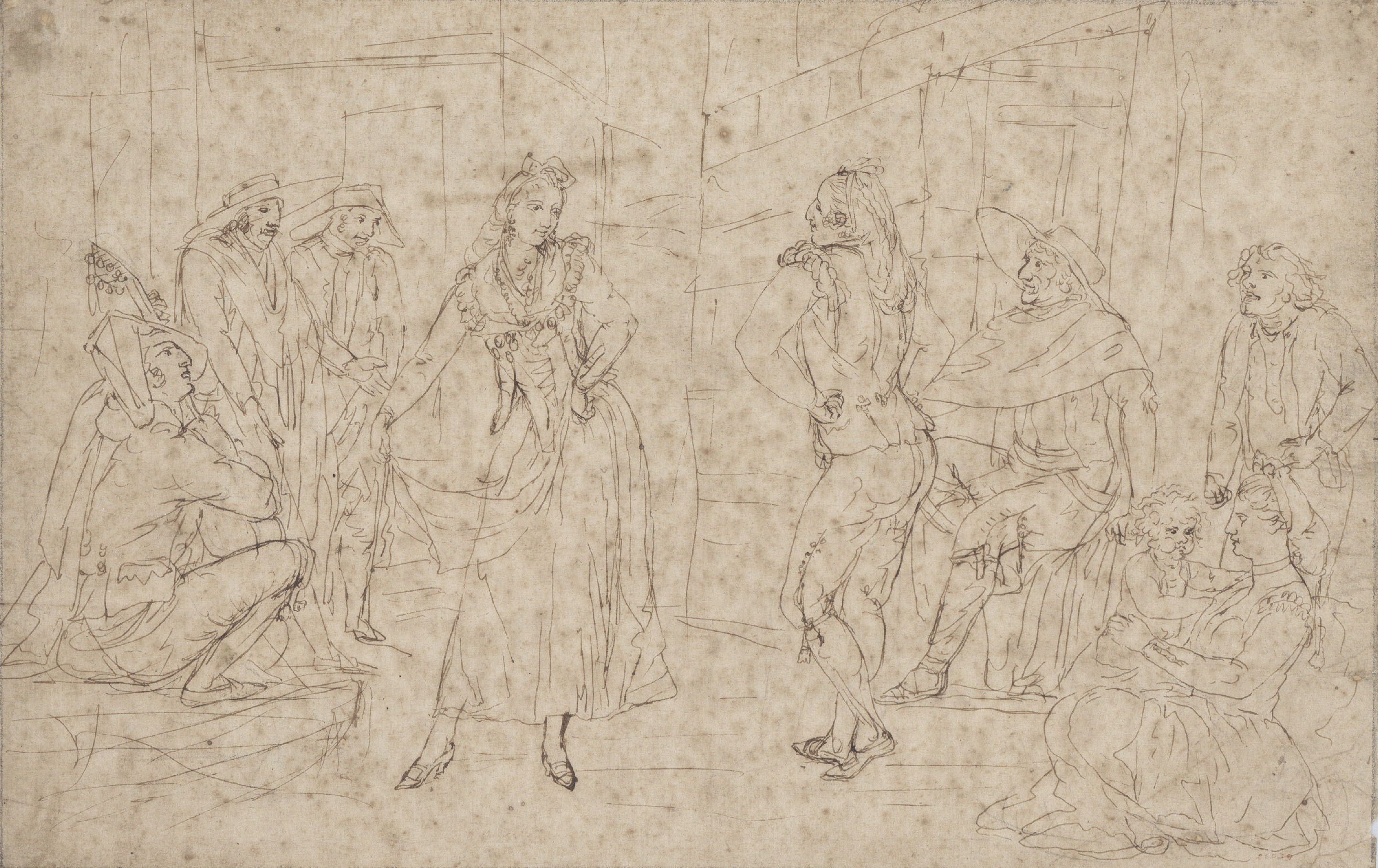 image for: Josep Bernat Flaugier - Escena de dansa espanyola - Cap a 1800-1812
