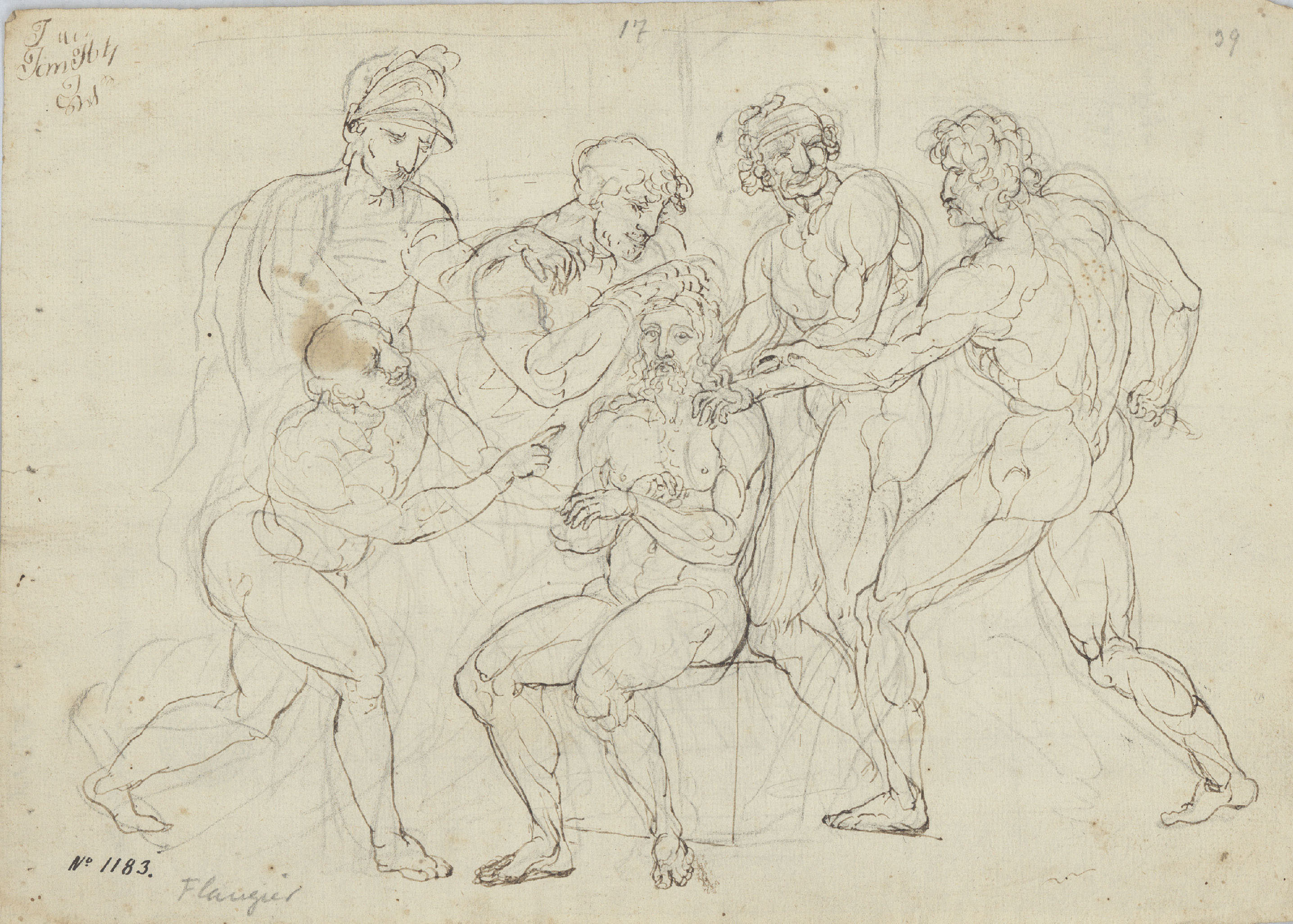 image for: Josep Bernat Flaugier - La coronació d'espines (anvers) / Formes geomètriques (revers) - Cap a 1800-1812