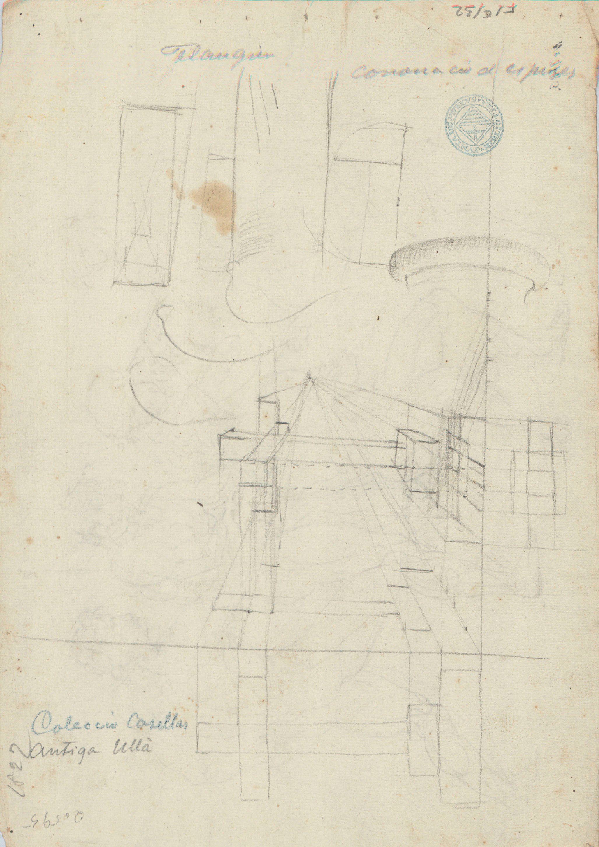 image for: Josep Bernat Flaugier - La coronació d'espines (anvers) / Formes geomètriques (revers) - Cap a 1800-1812 [1]