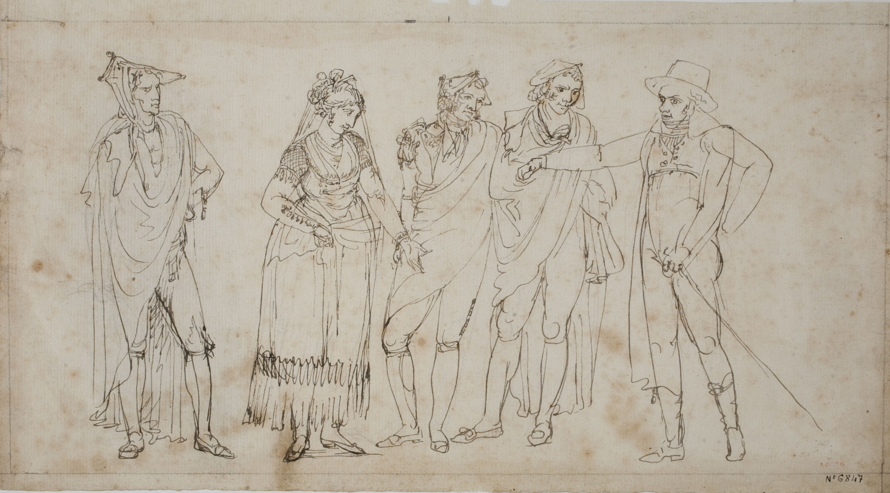 image for: Josep Bernat Flaugier - Grup de figures vestides d'època - Cap a 1800-1812