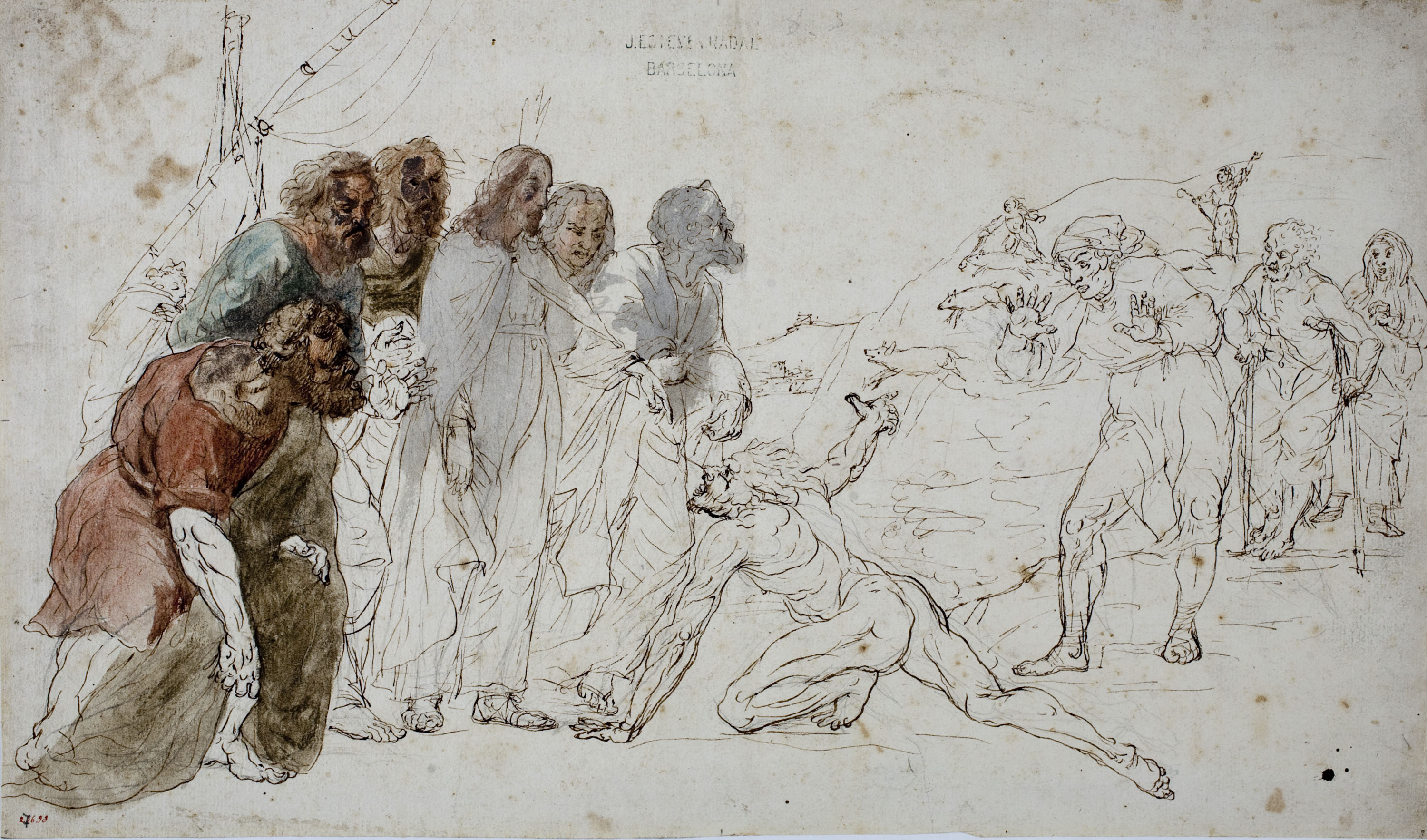 Josep Bernat Flaugier - Jesucrist cura un posseït - Cap a 1790-1800 image for: Josep Bernat Flaugier - Jesucrist cura un posseït - Cap a 1790-1800