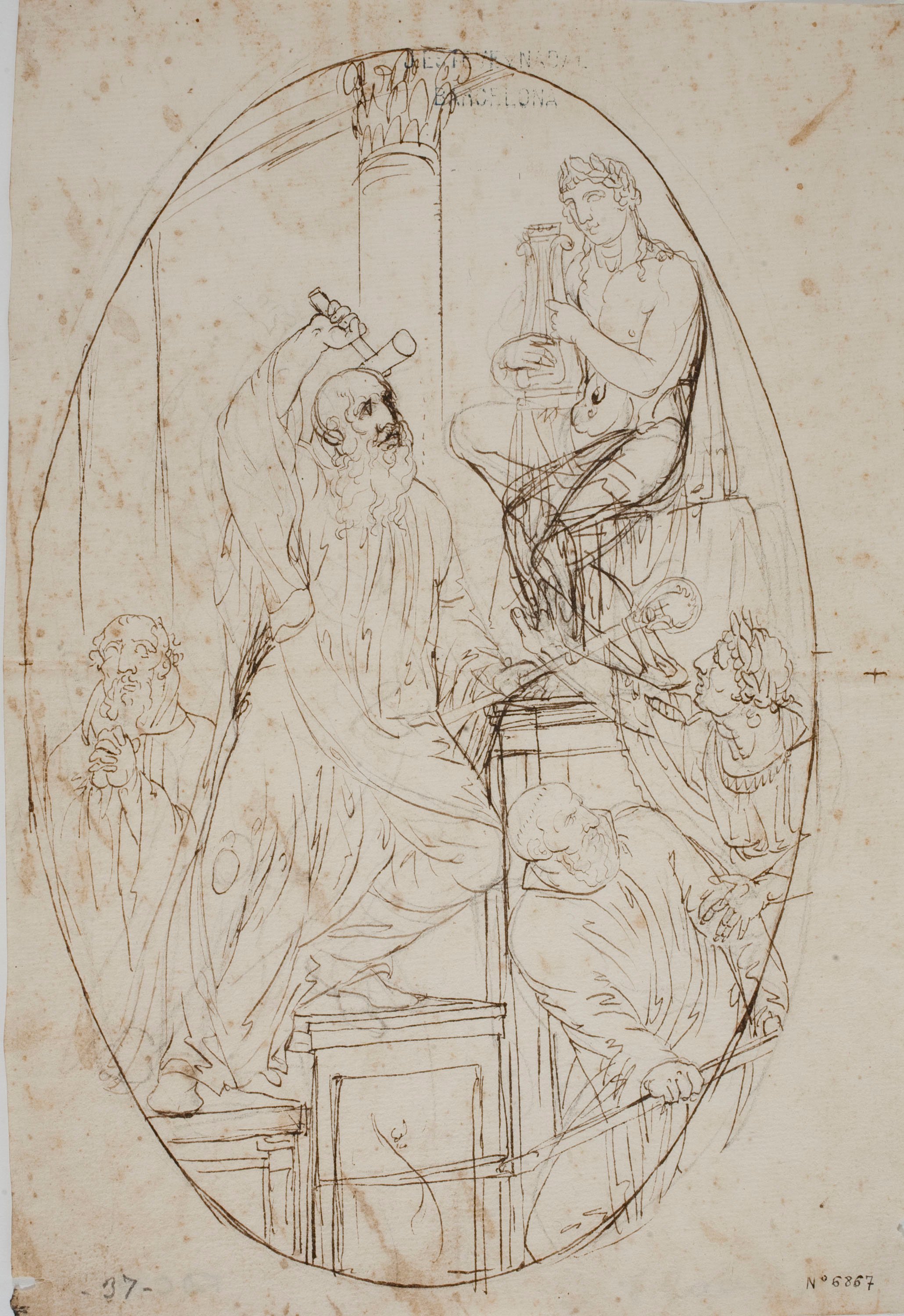 Josep Bernat Flaugier - Abat destruint un ídol - Cap a 1790-1800 image for: Josep Bernat Flaugier - Abat destruint un ídol - Cap a 1790-1800